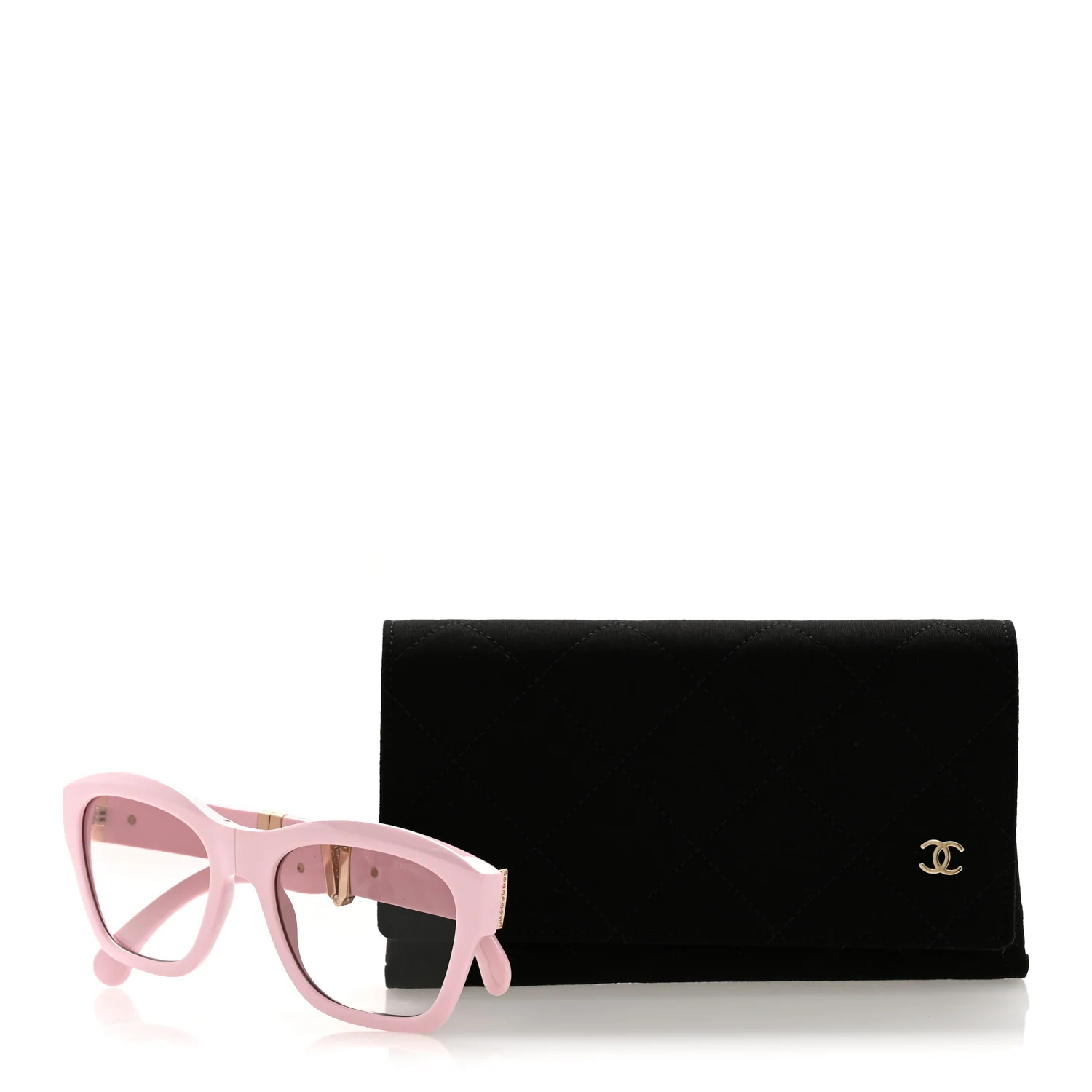 Acetate Crystal Folding Square Sunglasses 71692 Pink - Image 8