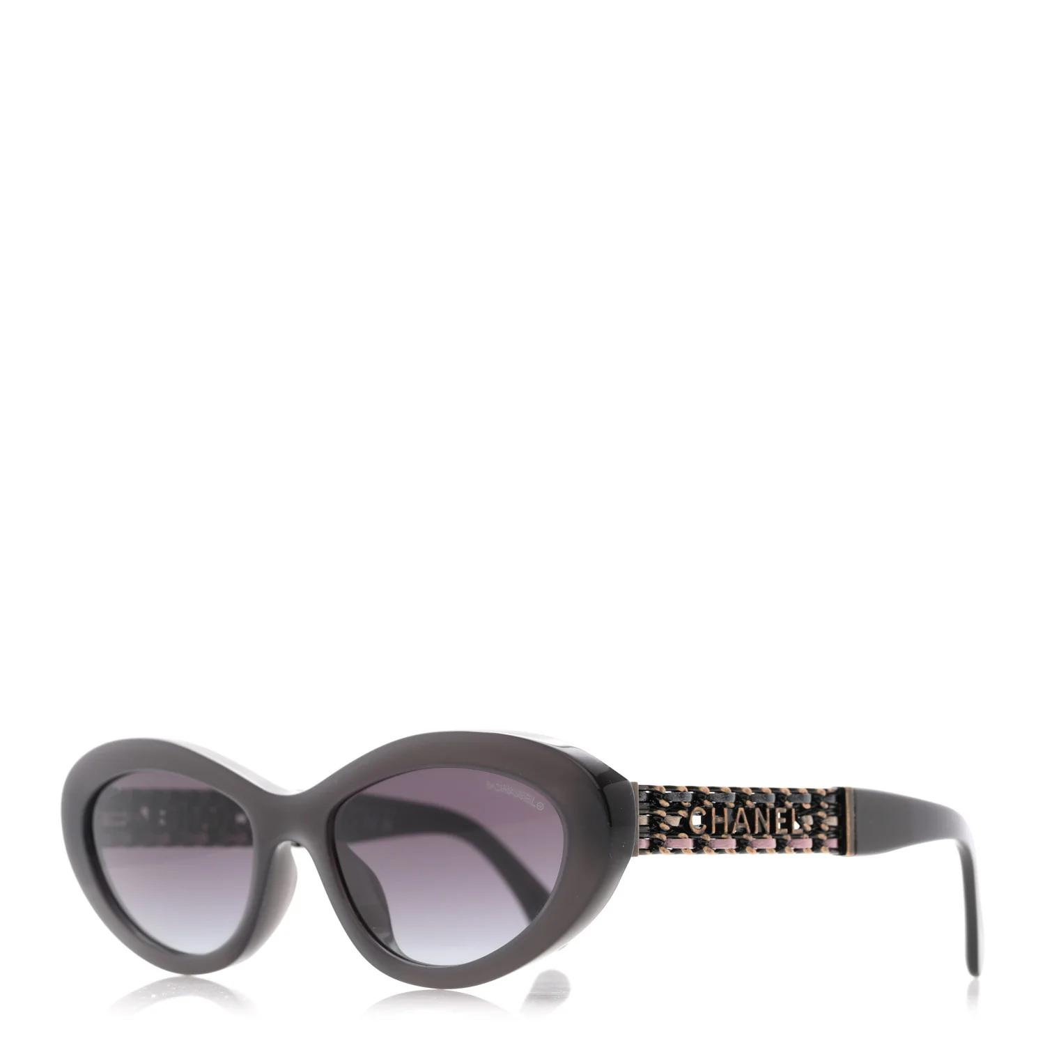 Acetate Lambskin Cat Eye Sunglasses 5538-Q Black