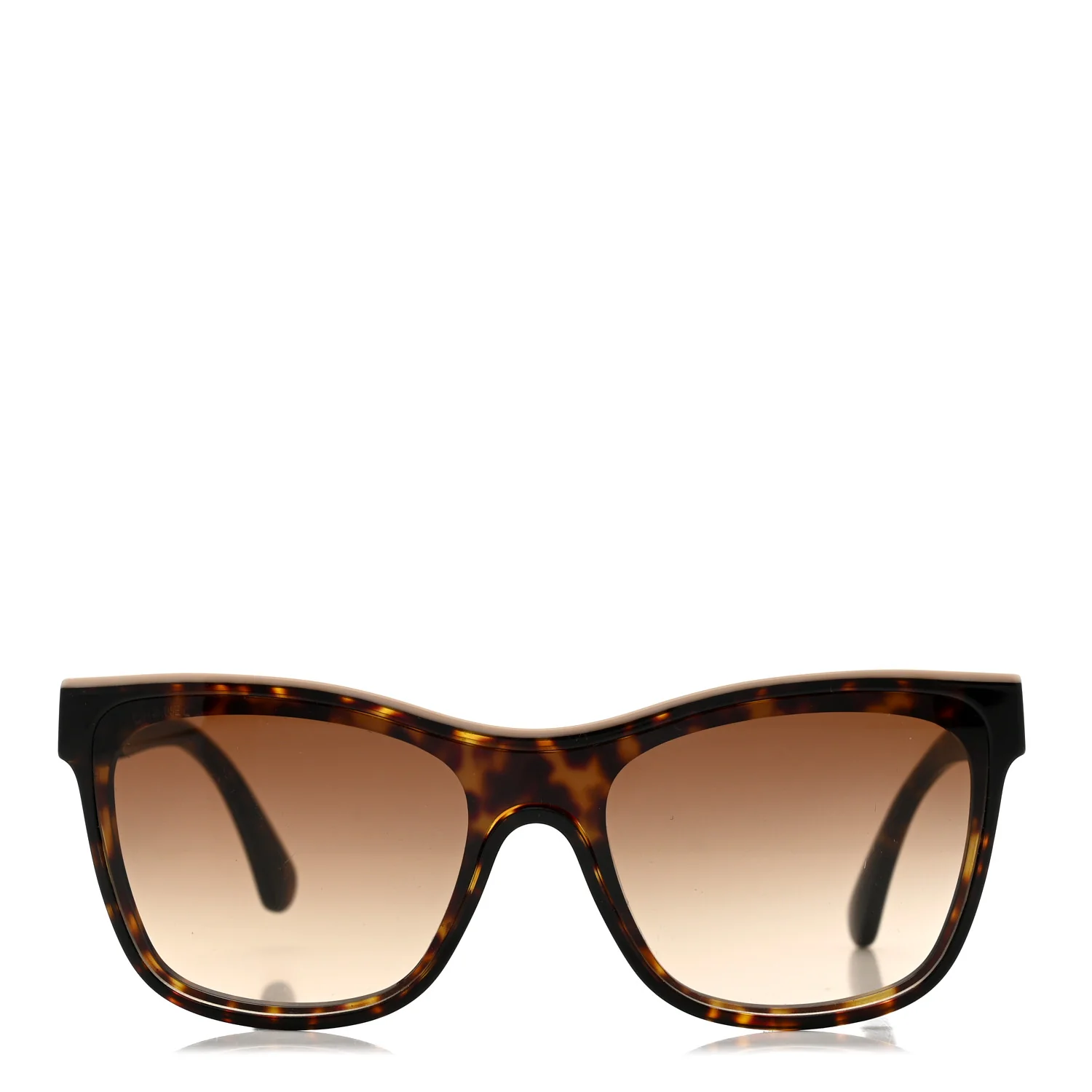 Acetate Logo Shield Sunglasses 5418 Tortoise - Image 2