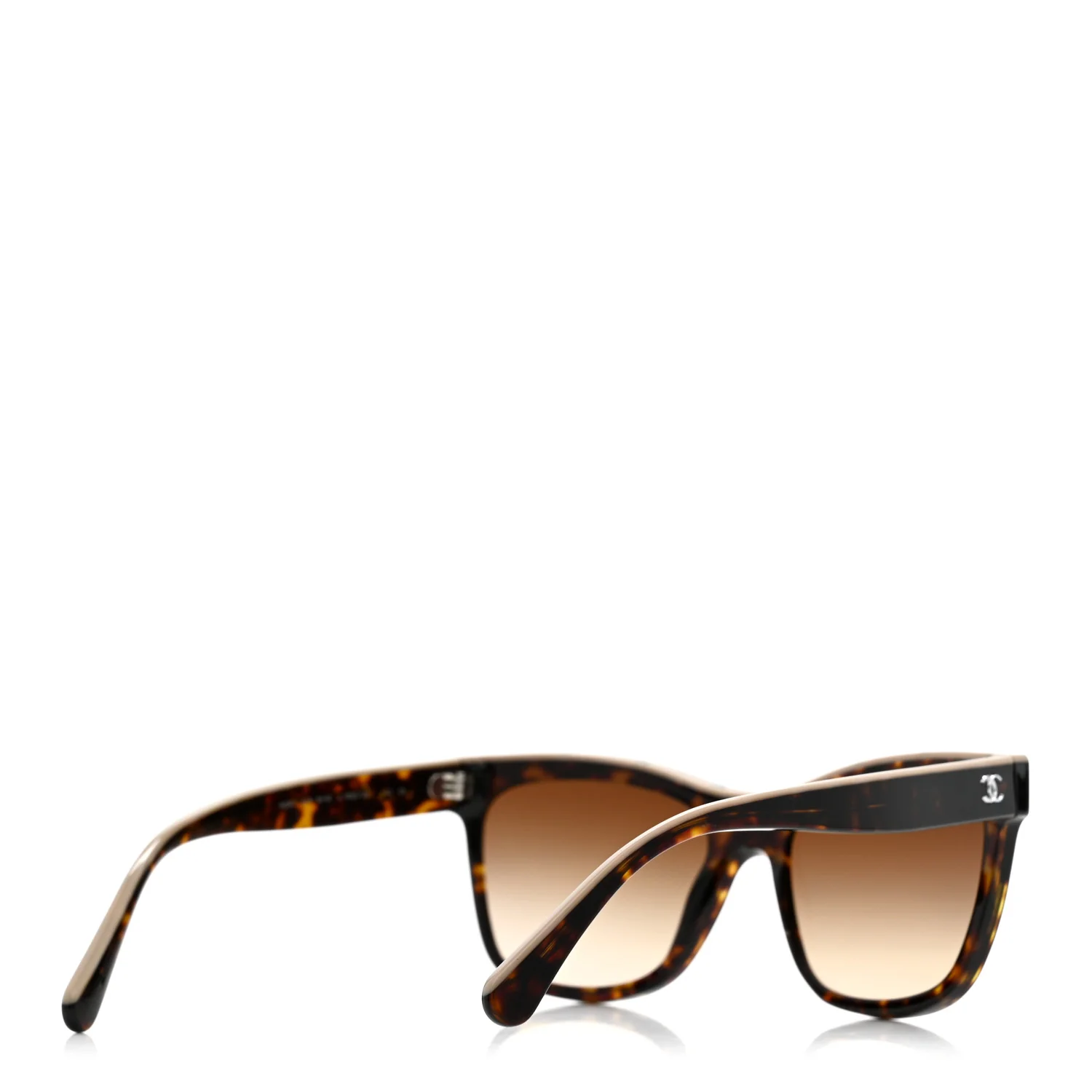 Acetate Logo Shield Sunglasses 5418 Tortoise - Image 4