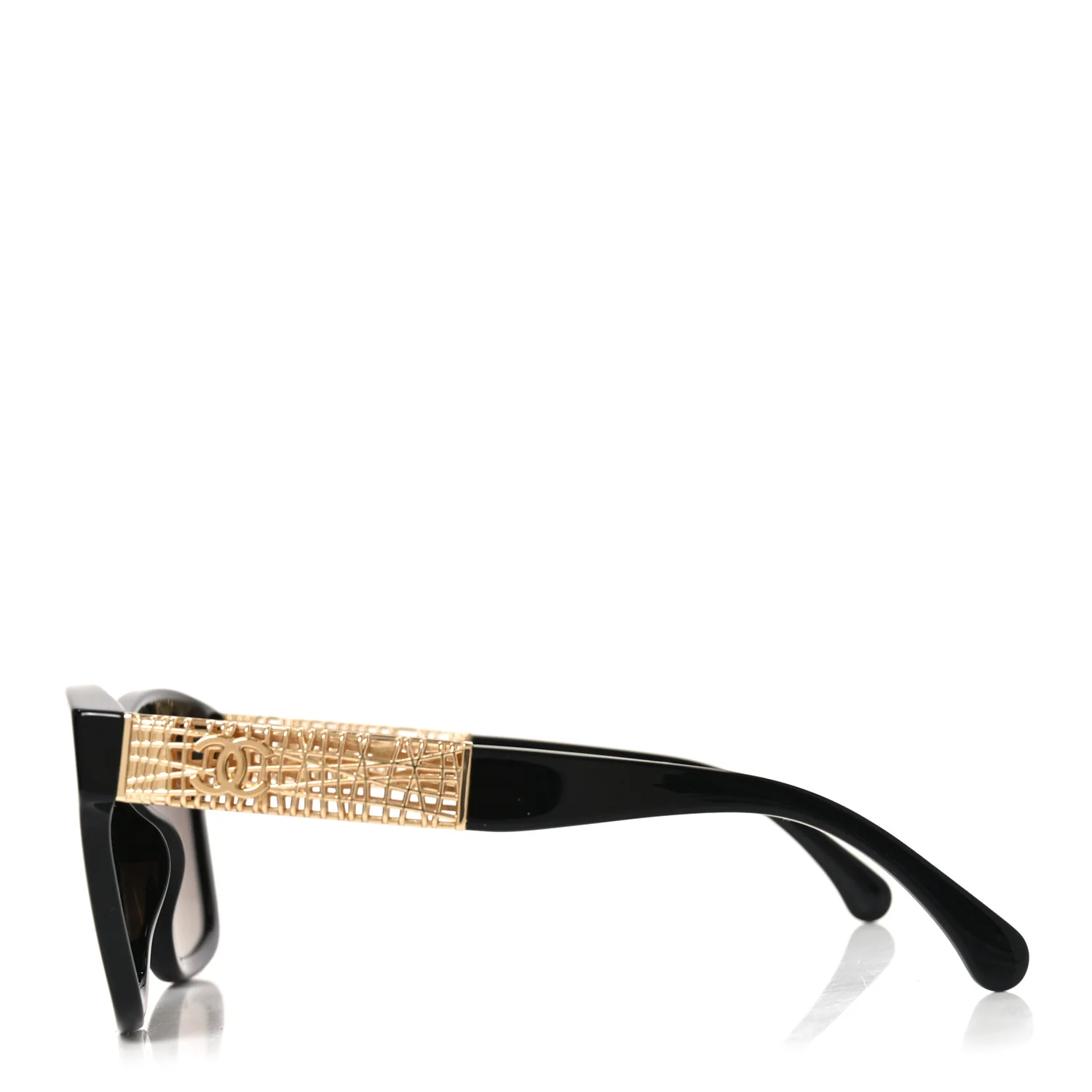 Acetate Metal Polarized Square Sunglasses 5533-A Black - Image 3