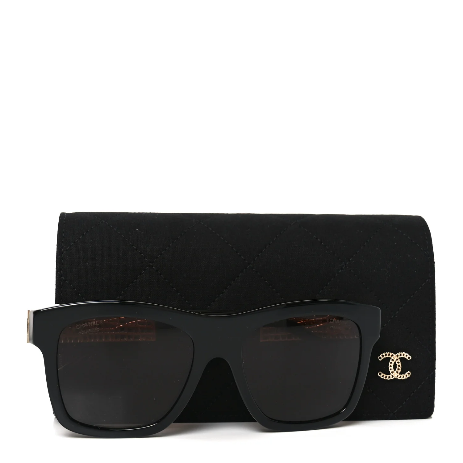 Acetate Metal Polarized Square Sunglasses 5533-A Black - Image 7