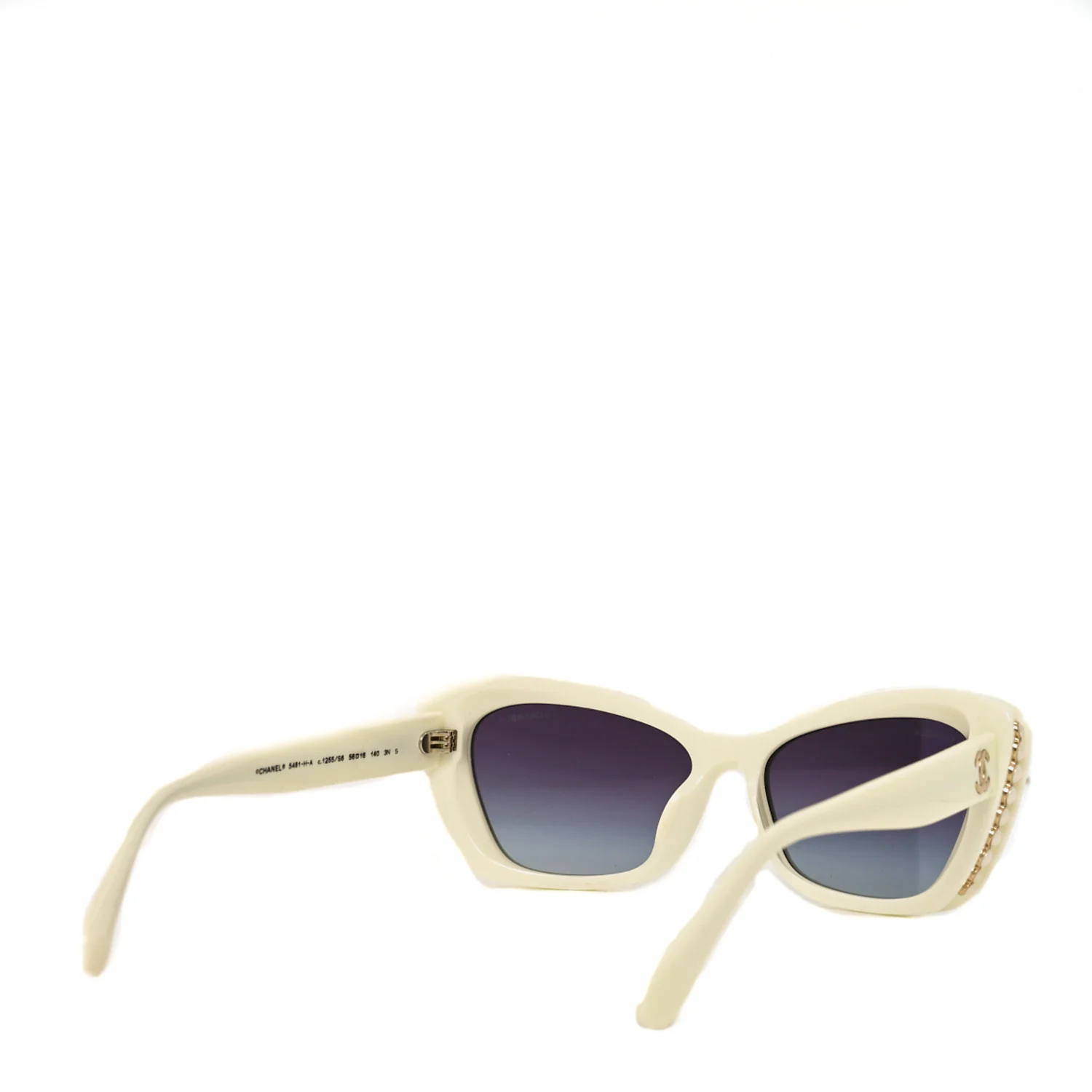 Acetate Pearl Cat Eye CC Sunglasses 5481-H-A White - Image 4