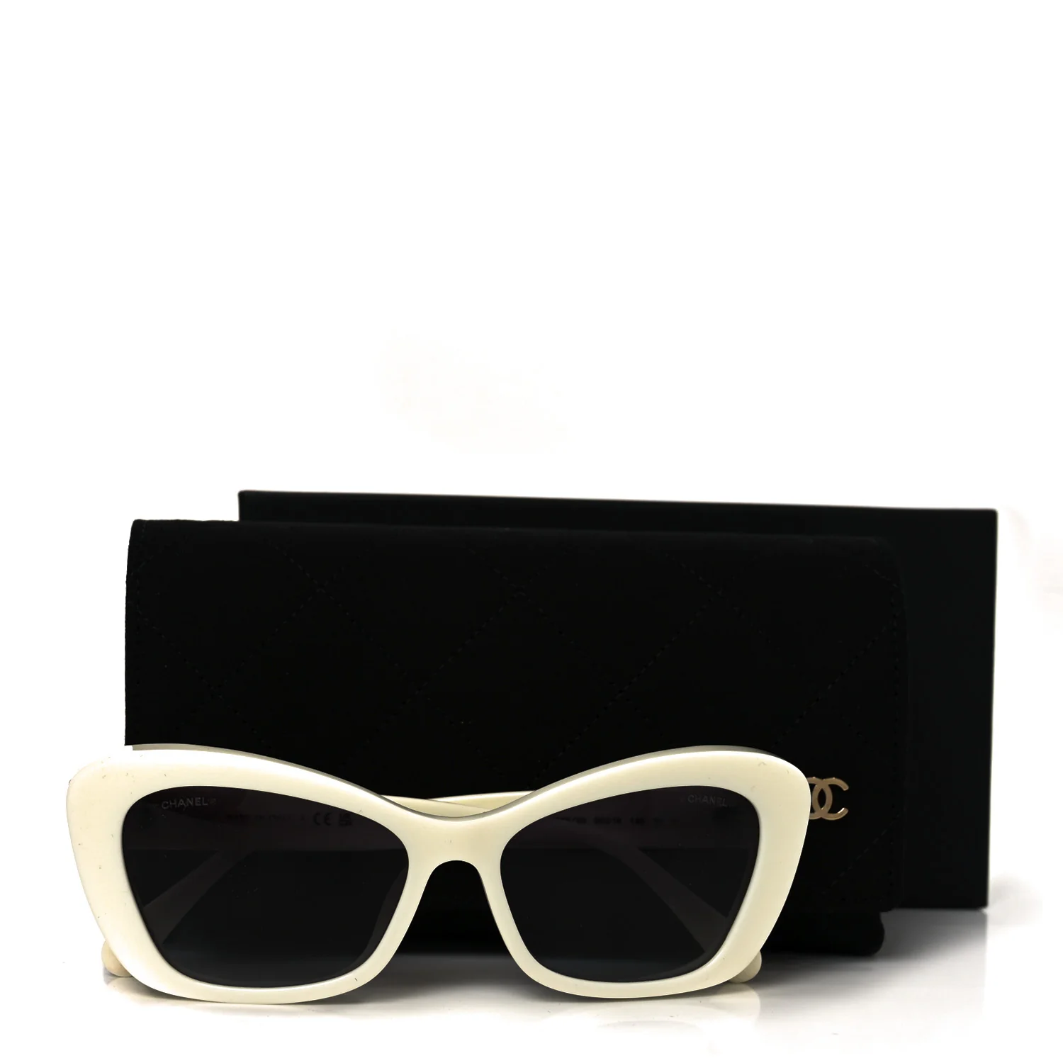 Acetate Pearl Cat Eye CC Sunglasses 5481-H-A White - Image 7