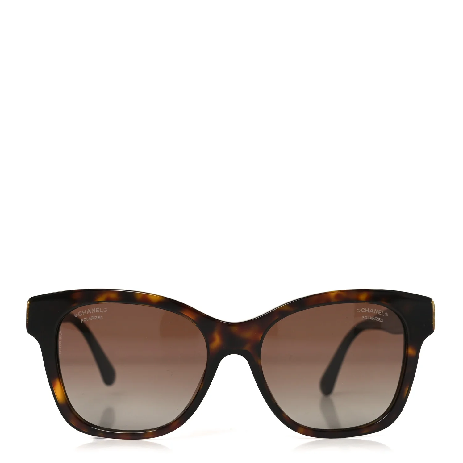 Acetate Polarized Pearl CC Square Sunglasses 5482-H-A Dark Tortoise - Image 2