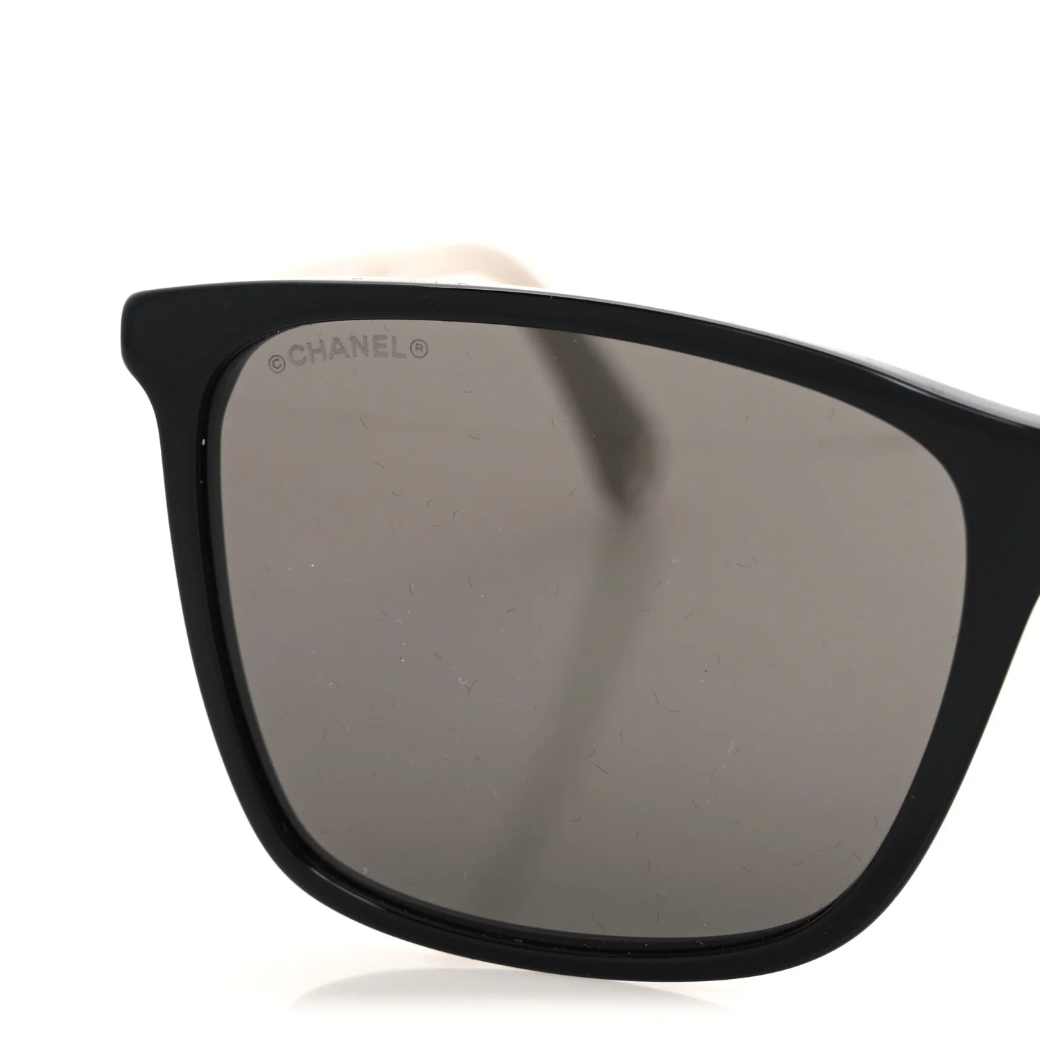 Acetate Polarized Square Sunglasses 5447-A Black Beige - Image 7