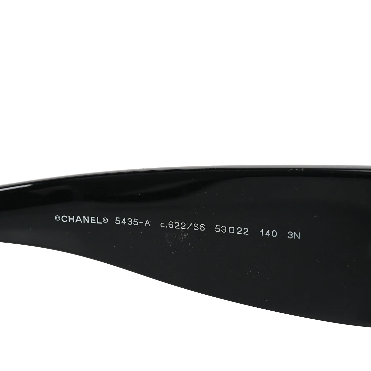 Acetate Rectangle Sunglasses 5435-A Black - Image 5