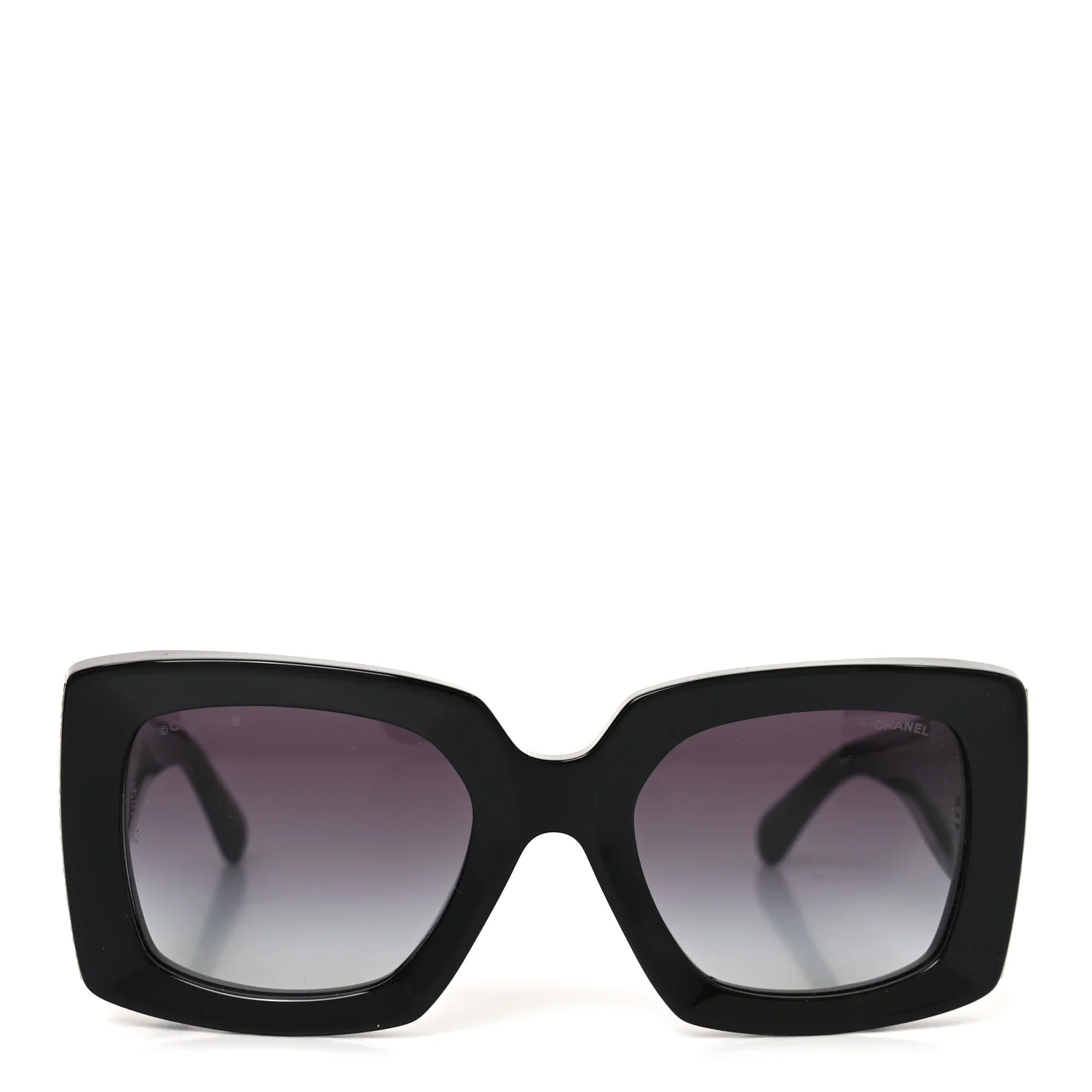 Acetate Rectangle Sunglasses 5435 Black - Image 2