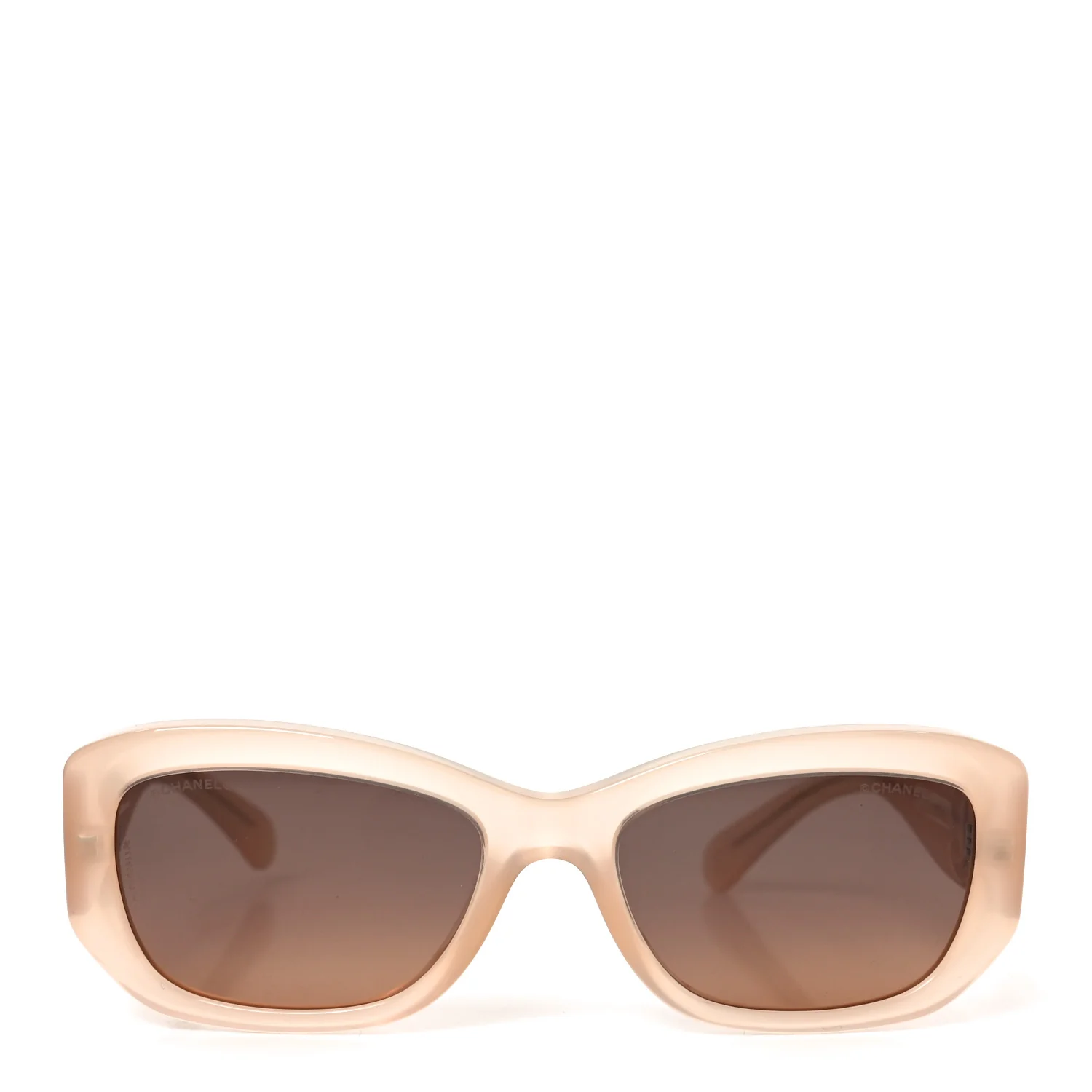 Acetate Rectangle Sunglasses 5493-A Light Pink - Image 2