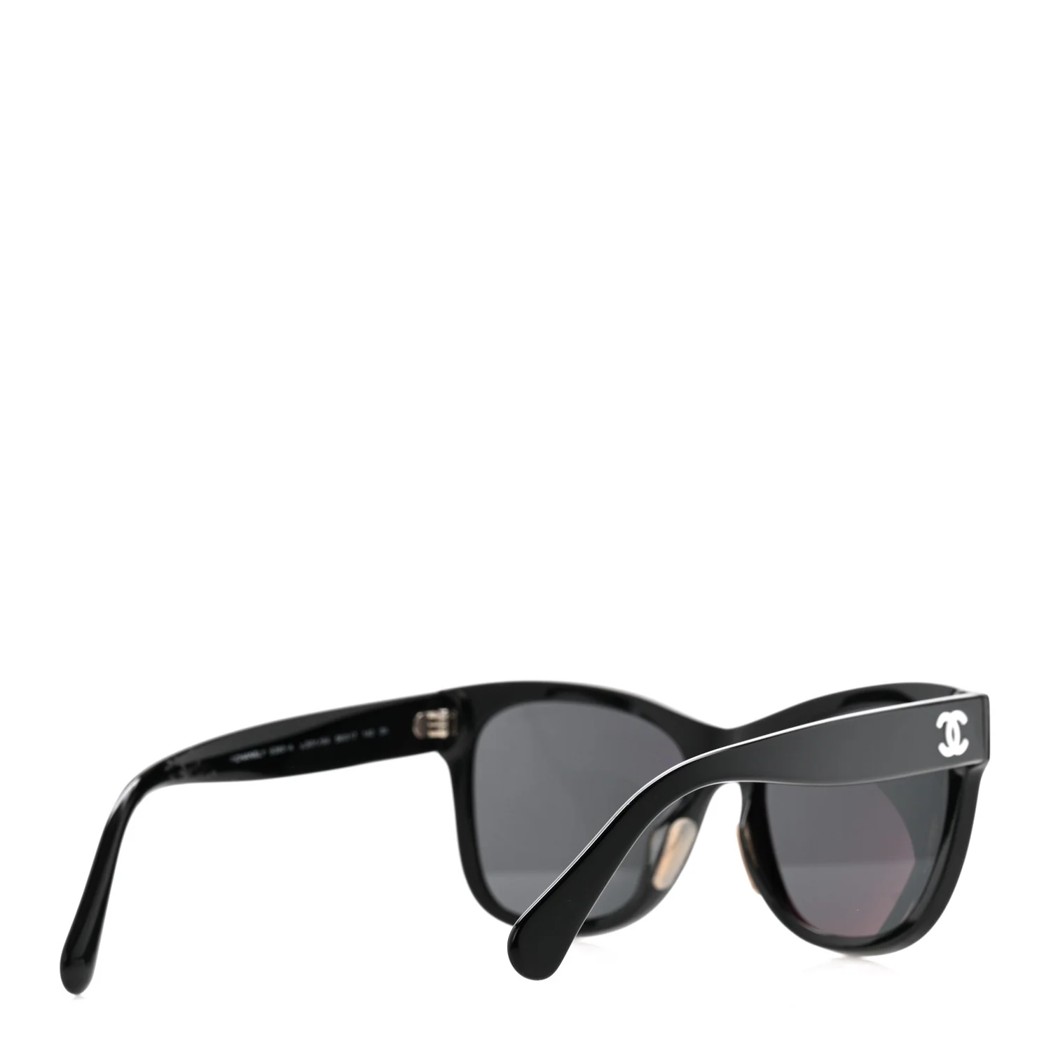 Acetate Square CC Sunglasses 5380-A Black - Image 4