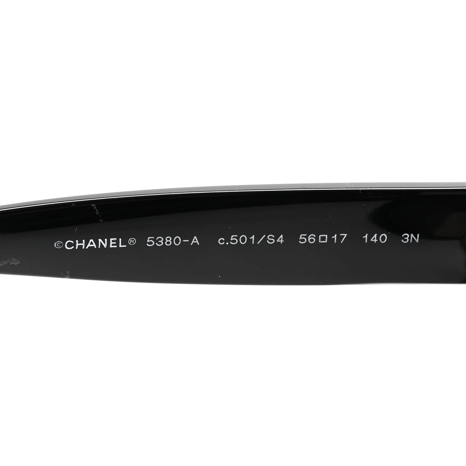 Acetate Square CC Sunglasses 5380-A Black - Image 5