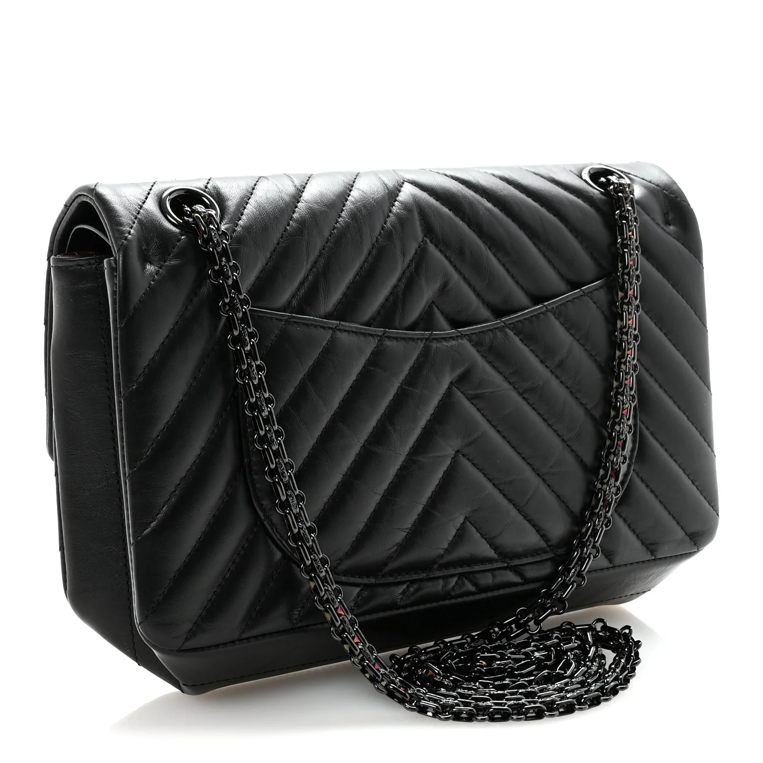 Aged Calfskin Chevron Quilted 2.55 Reissue 225 Flap So Black - Image 3
