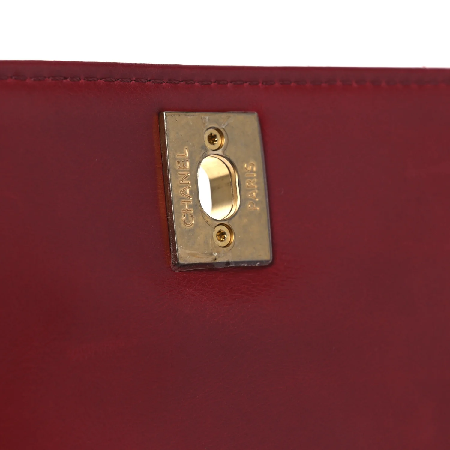 Aged Calfskin Chevron Quilted Mini Coco Handle Flap Red - Image 11