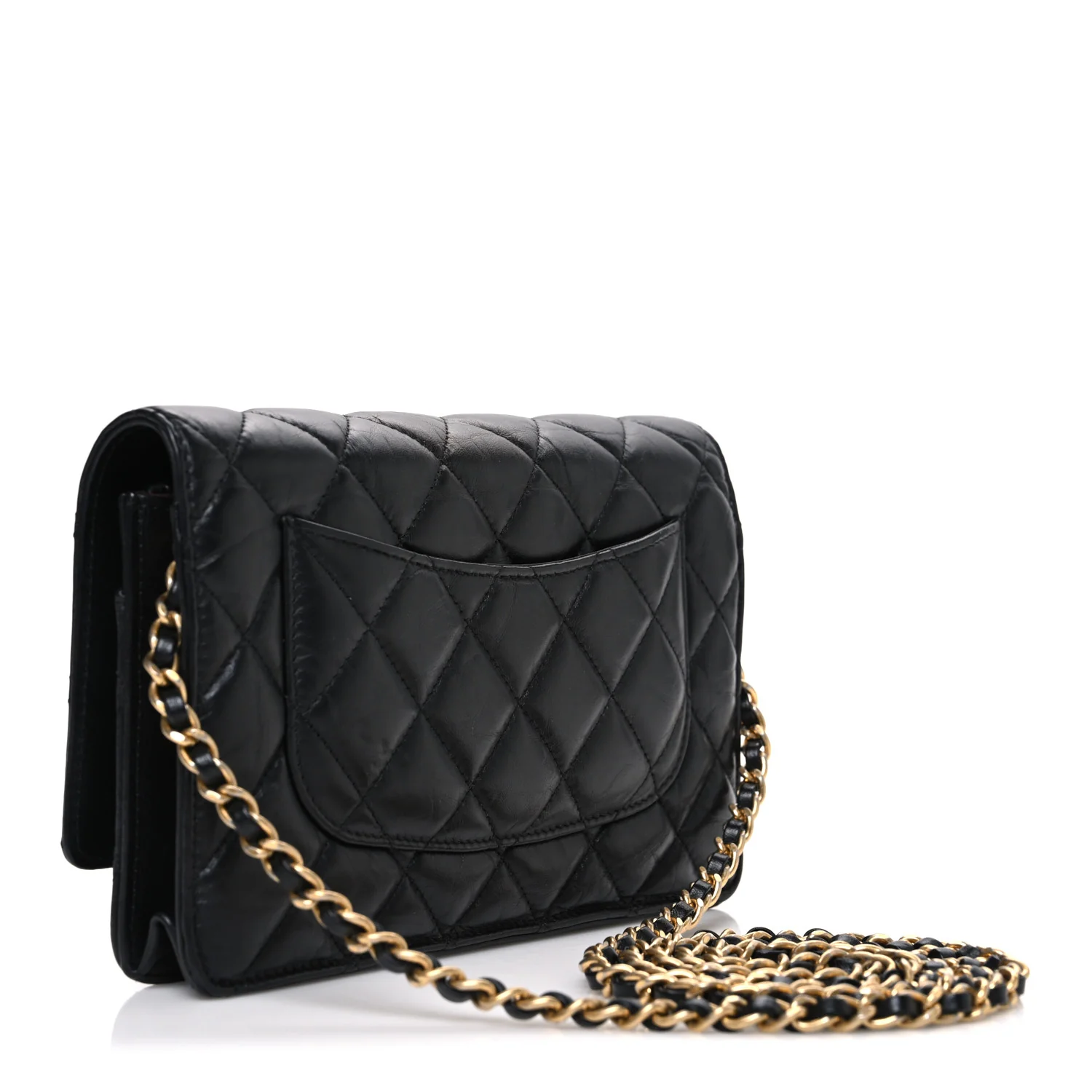 Aged Calfskin Lucky Charms 2.55 Reissue Wallet on Chain WOC Black - Image 3
