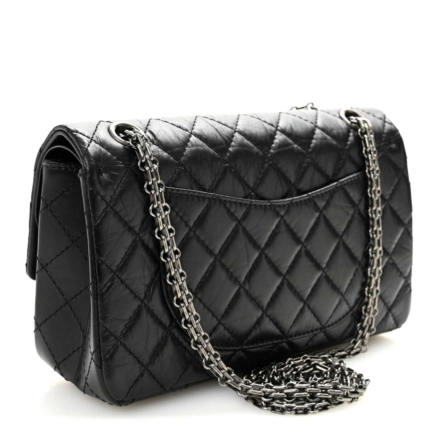 Aged Calfskin Quilted 2.55 Reissue 225 Flap Black - Image 3