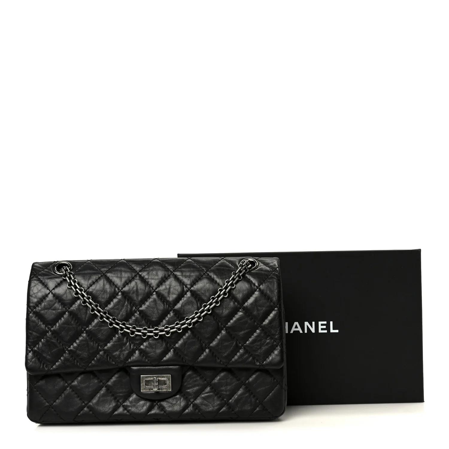 Aged Calfskin Quilted 2.55 Reissue 226 Flap Black - Image 11