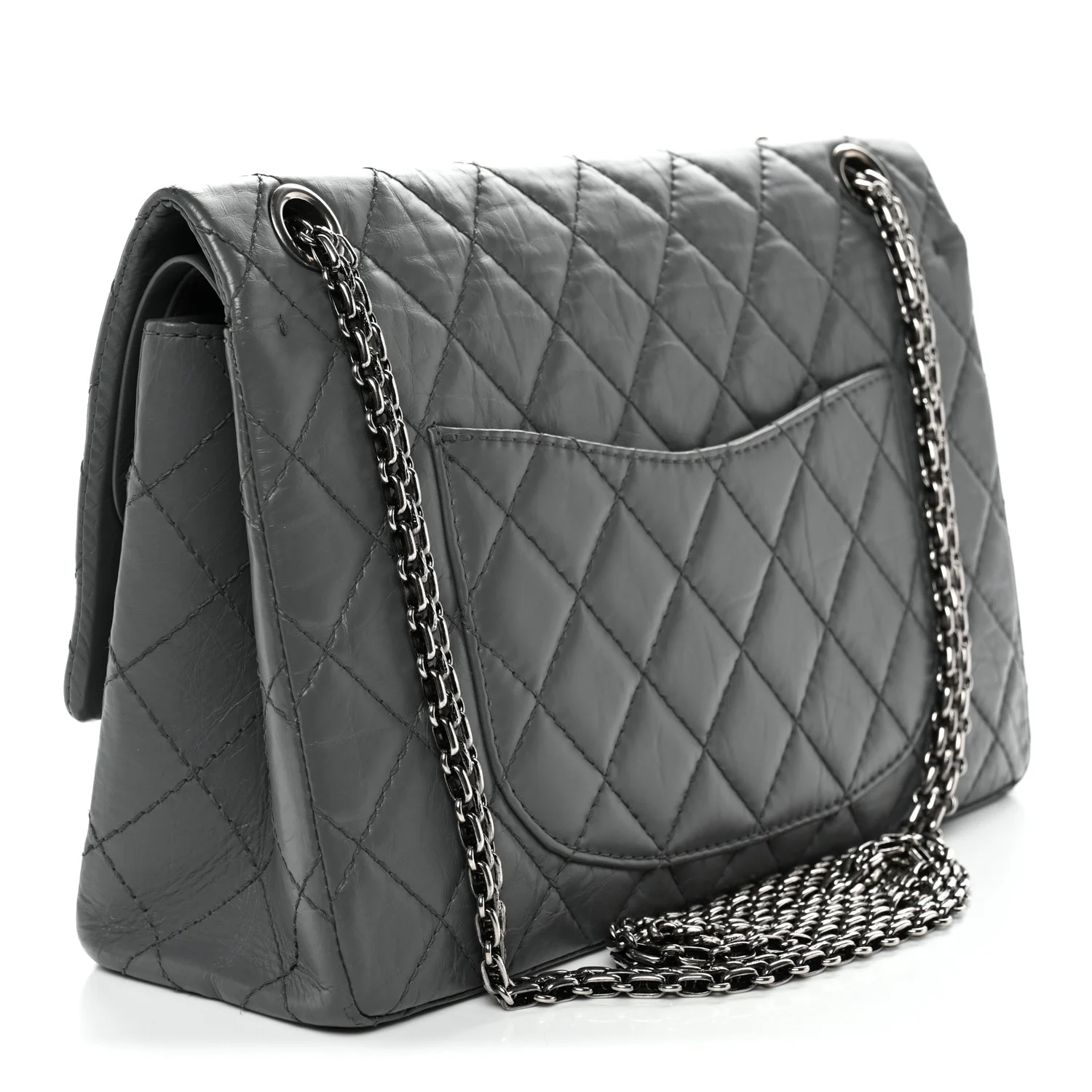 Aged Calfskin Quilted 2.55 Reissue 226 Flap Grey - Image 3