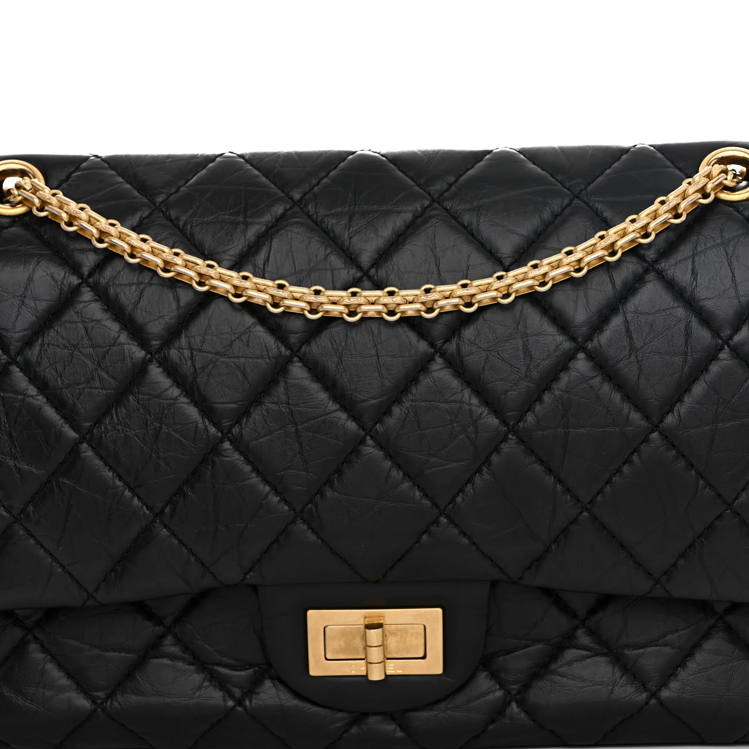 Aged Calfskin Quilted 2.55 Reissue 227 Flap Black - Image 9
