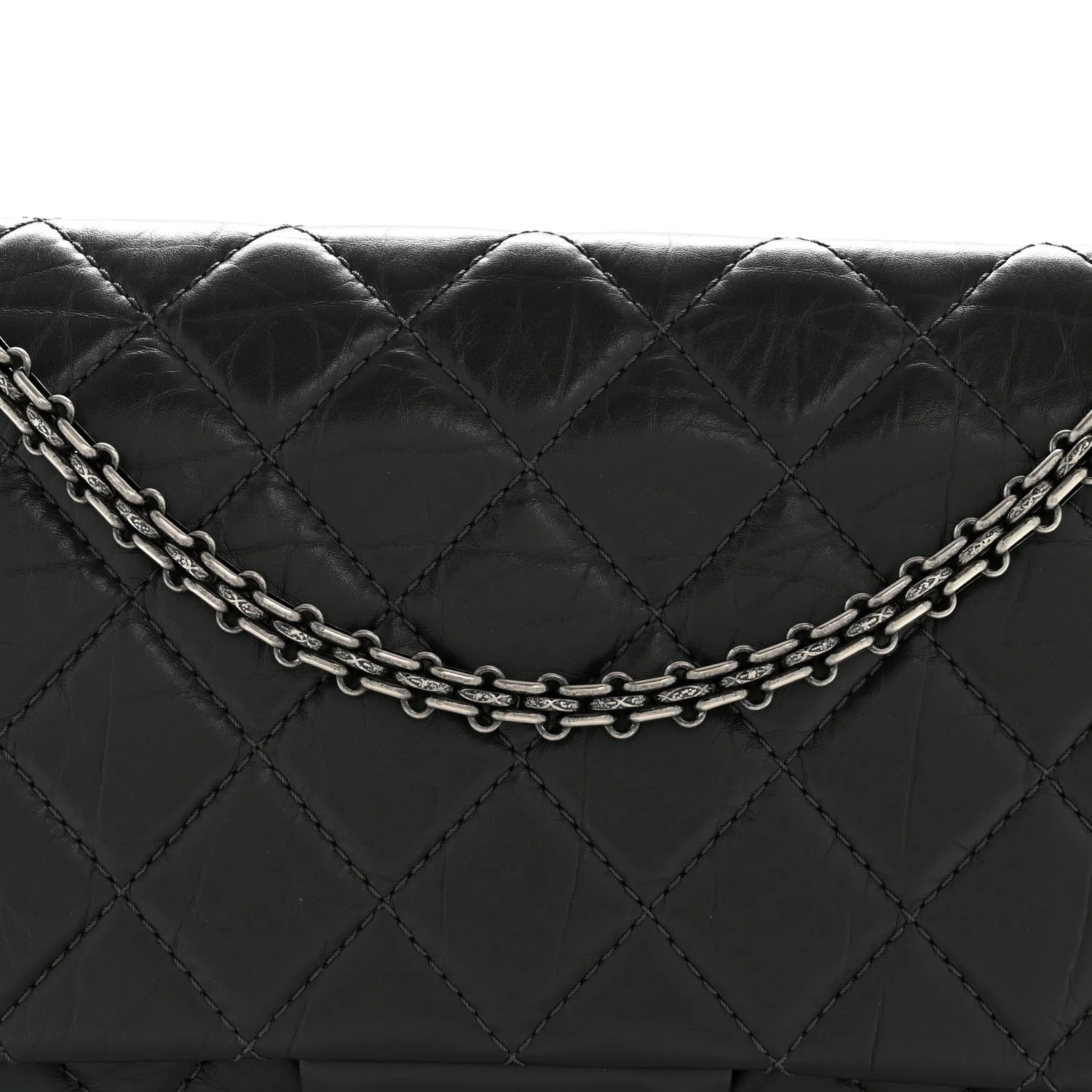 Aged Calfskin Quilted 2.55 Reissue 227 Flap Dark Grey - Image 8