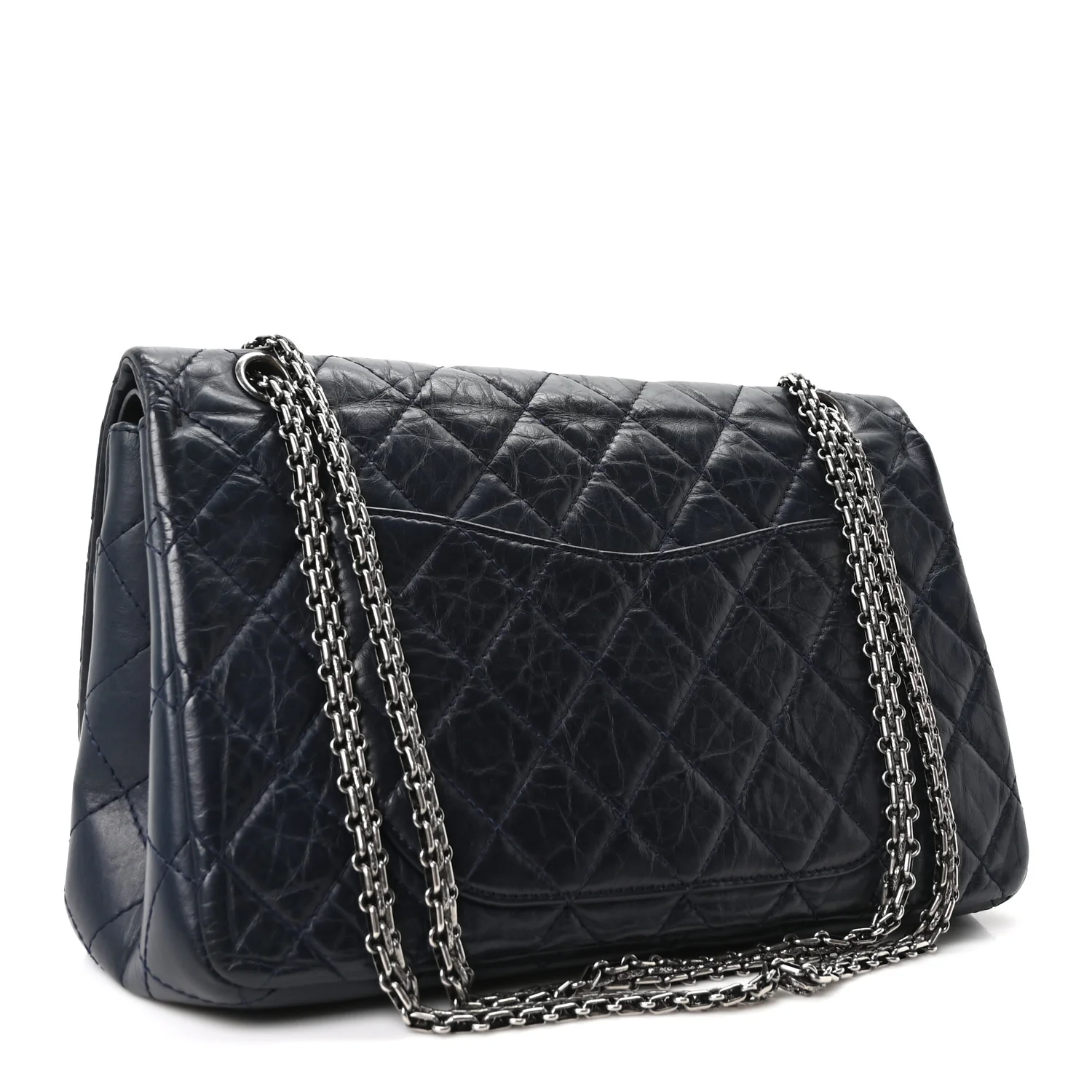 Aged Calfskin Quilted 2.55 Reissue 227 Flap Navy Blue - Image 3