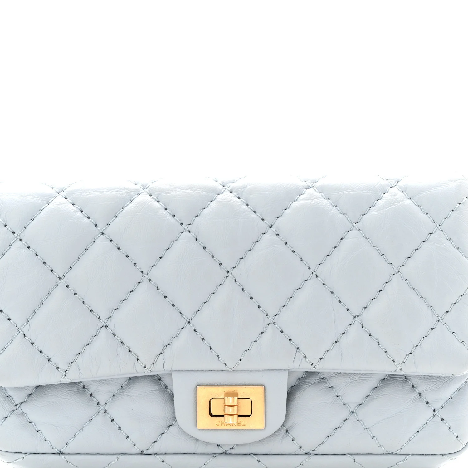 Aged Calfskin Quilted 2.55 Reissue Chain Waist Bag Light Blue - Image 8