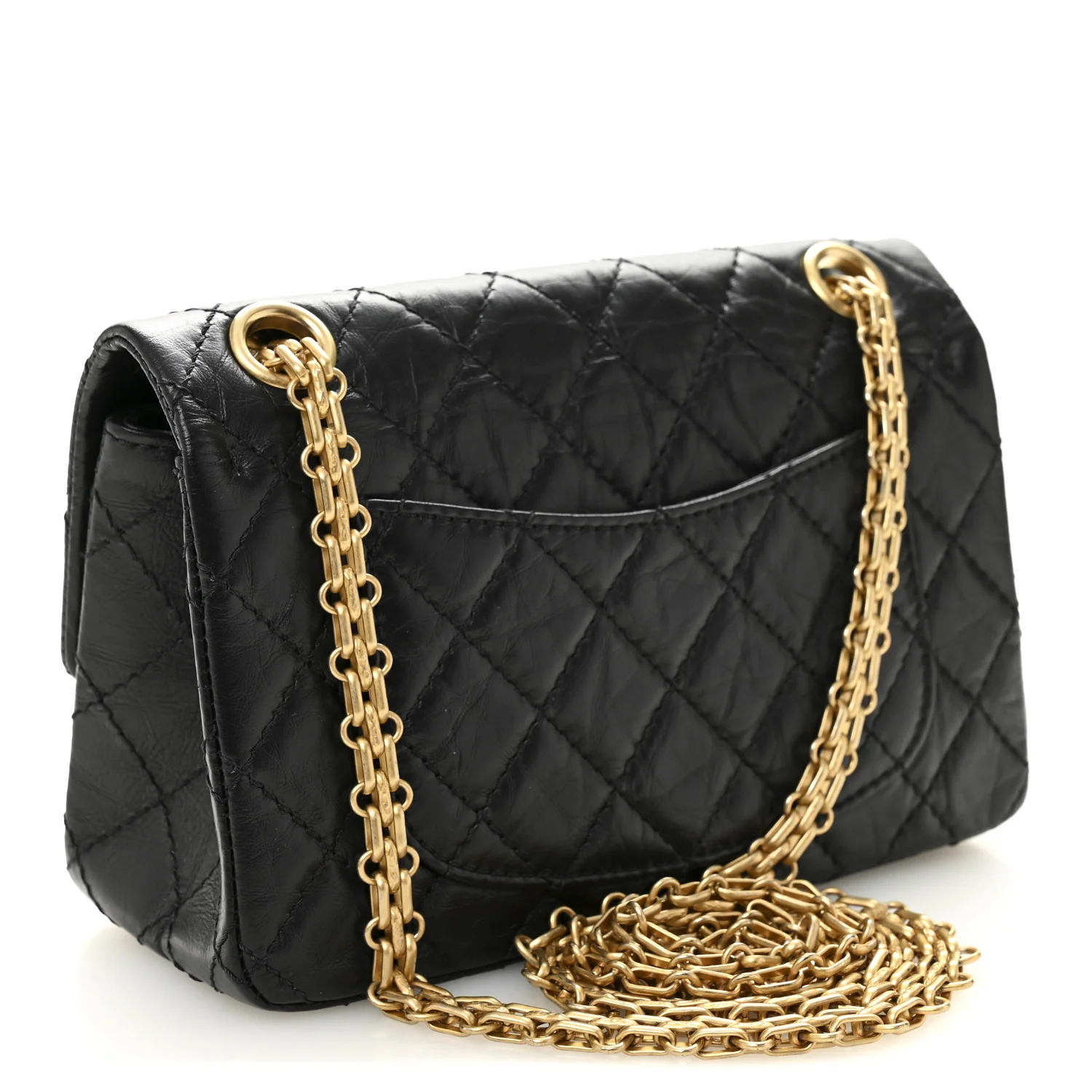 Aged Calfskin Quilted 2.55 Reissue Mini Flap Black - Image 3