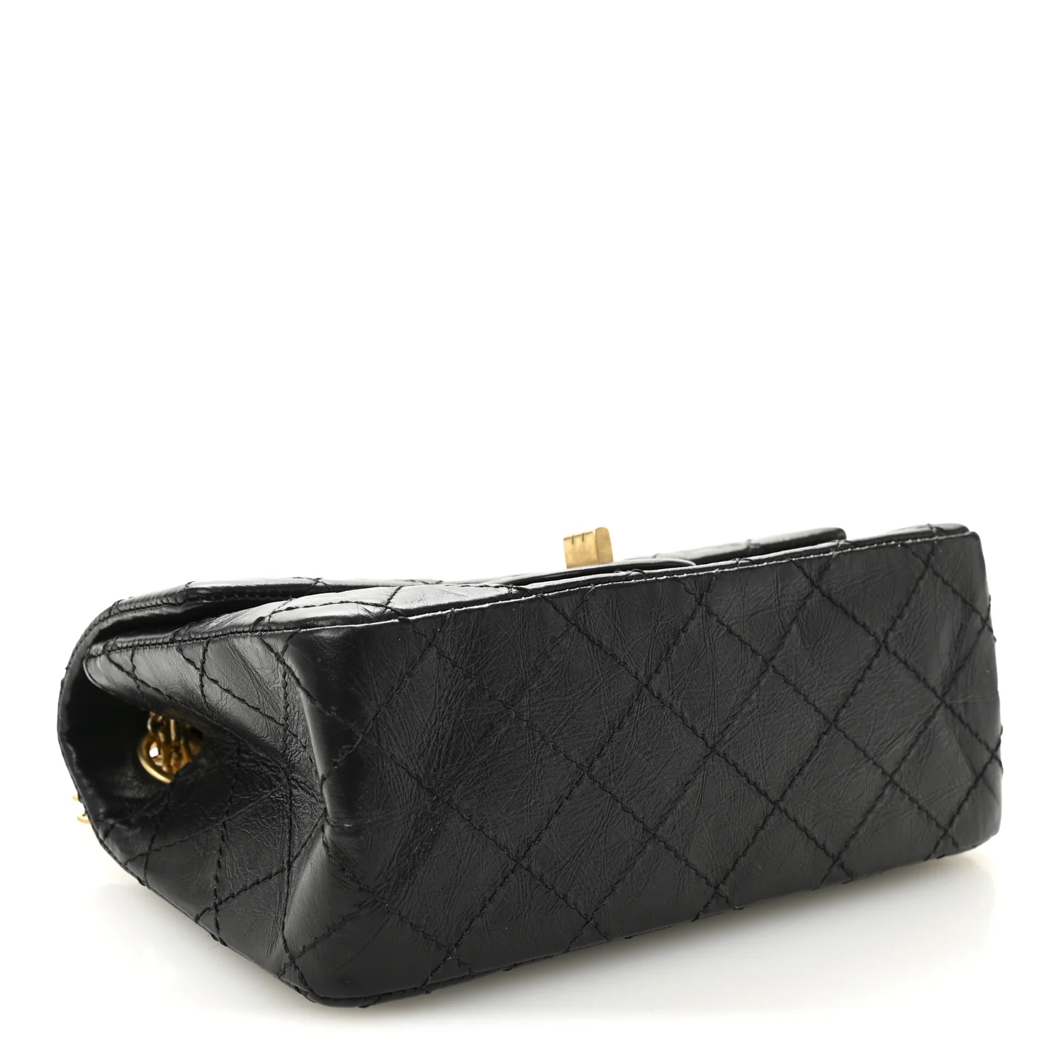 Aged Calfskin Quilted 2.55 Reissue Mini Flap Black - Image 4