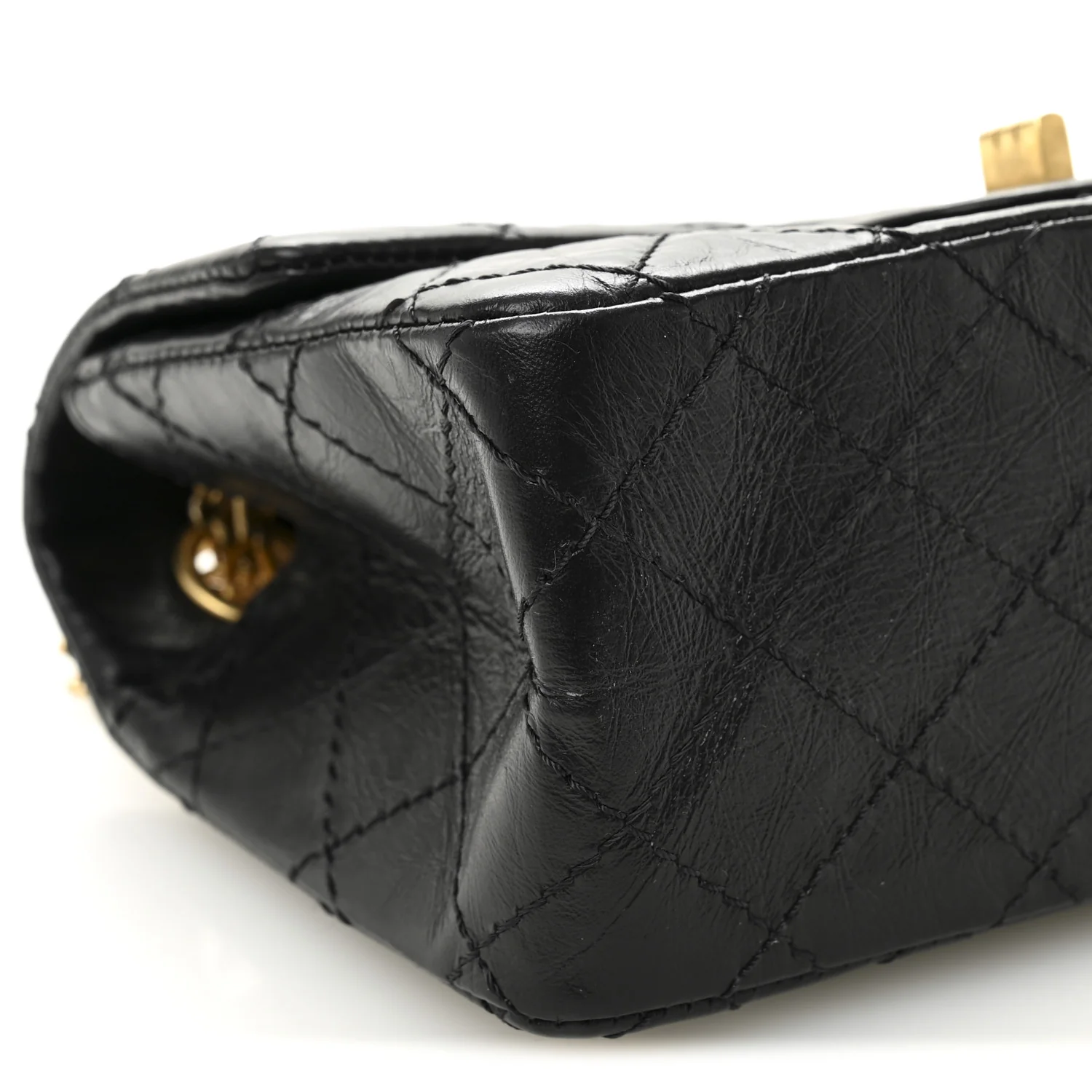 Aged Calfskin Quilted 2.55 Reissue Mini Flap Black - Image 9