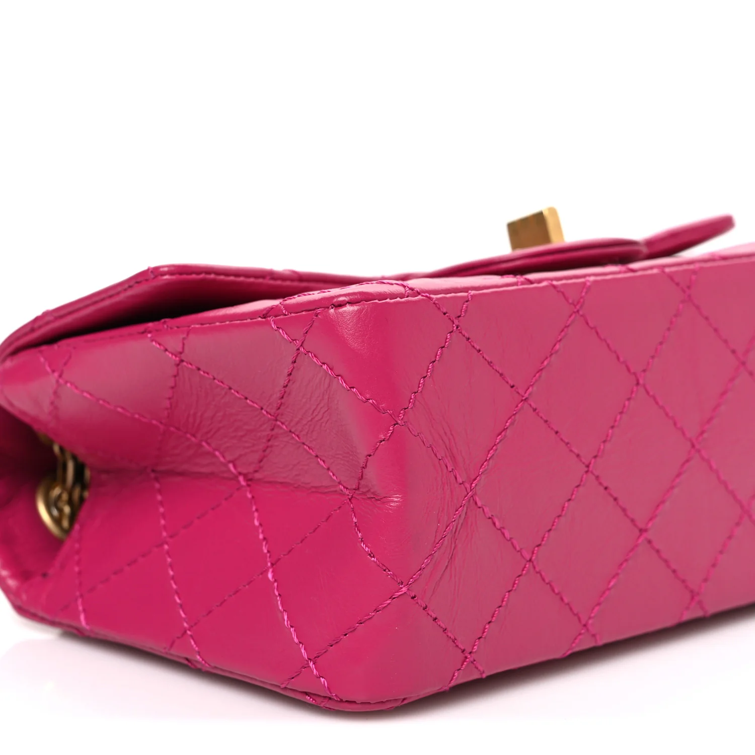 Aged Calfskin Quilted 2.55 Reissue Mini Flap Fuchsia - Image 8