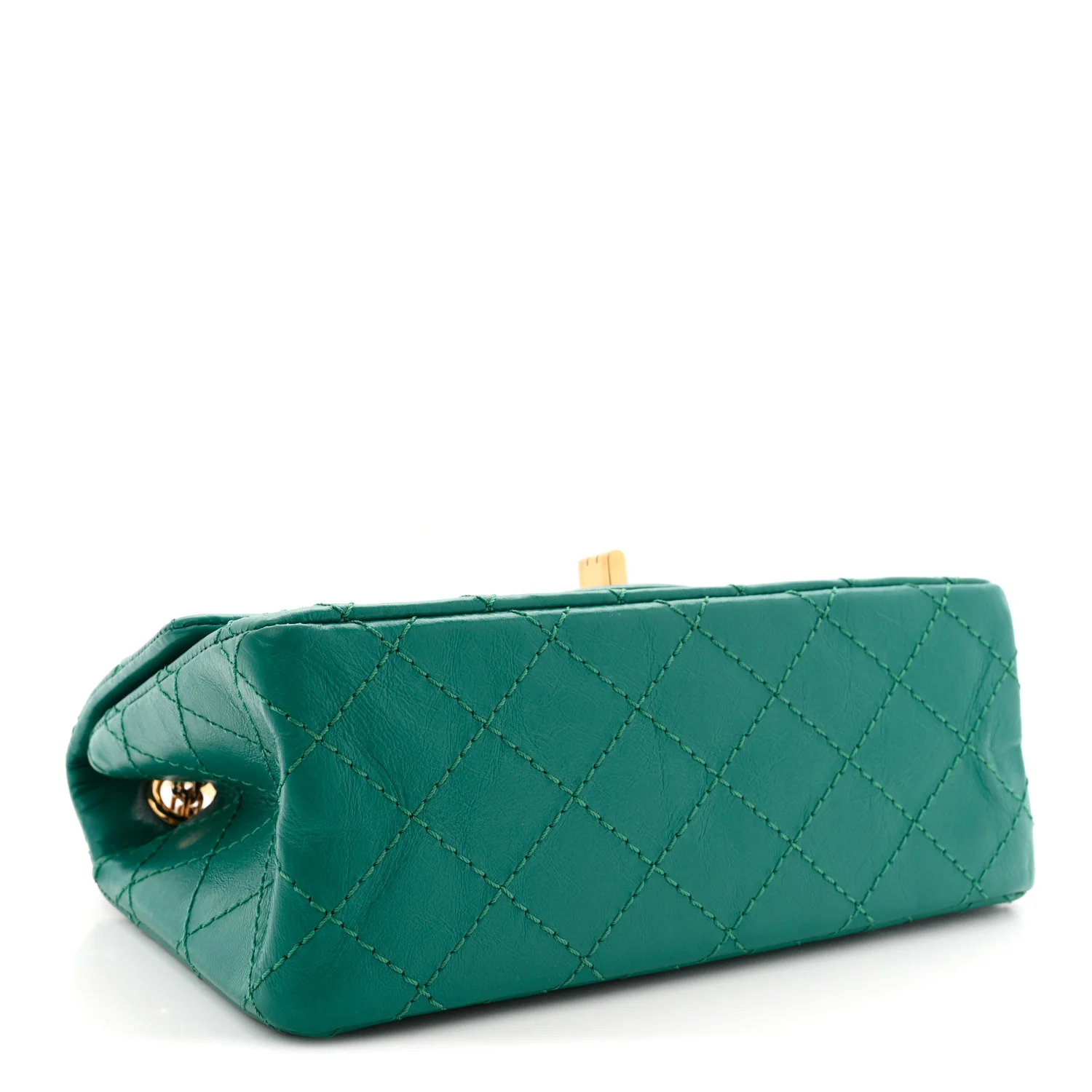 Aged Calfskin Quilted 2.55 Reissue Mini Flap Green - Image 4
