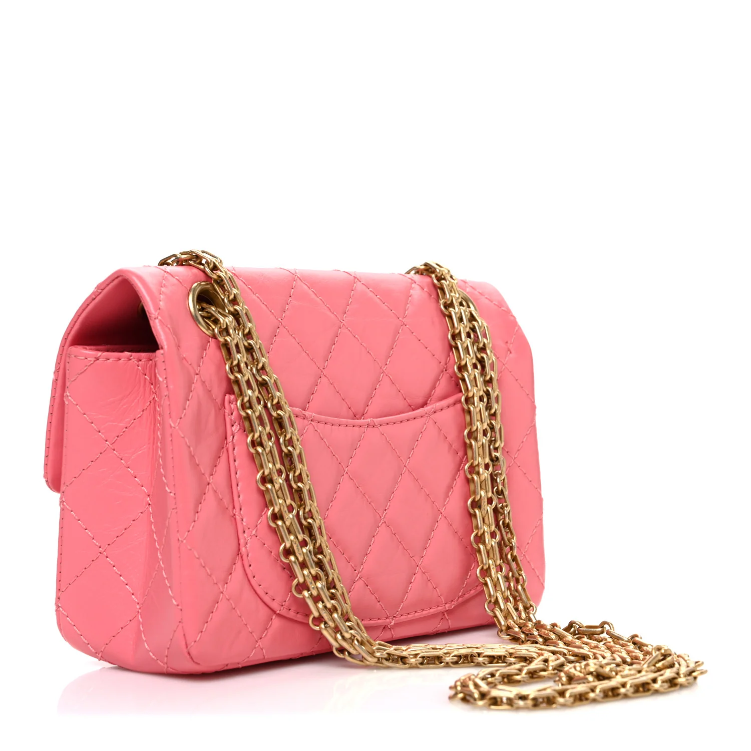 Aged Calfskin Quilted 2.55 Reissue Mini Flap Pink - Image 3