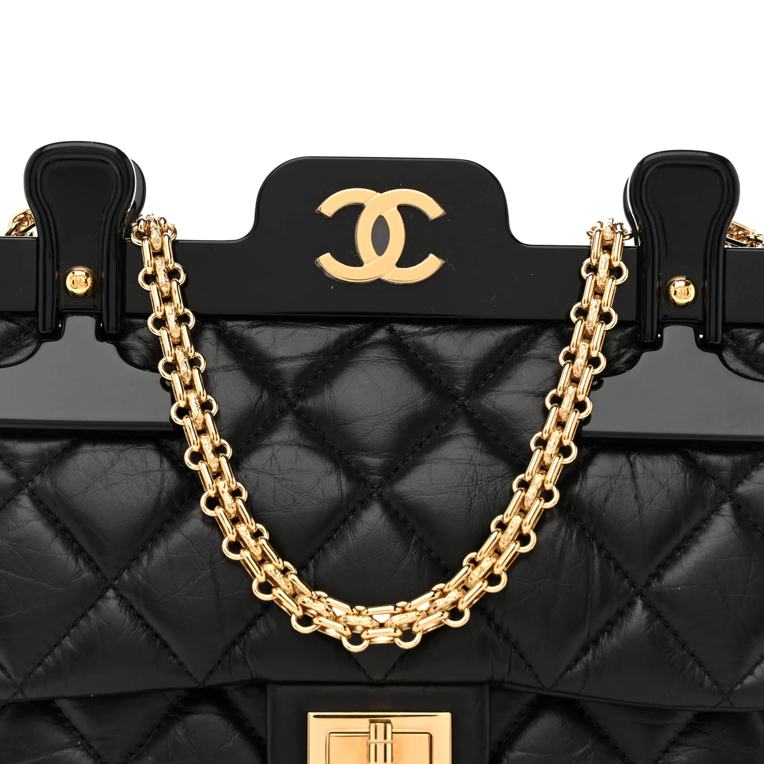 Aged Calfskin Quilted 2.55 Reissue Mini Hanger Flap Black - Image 8