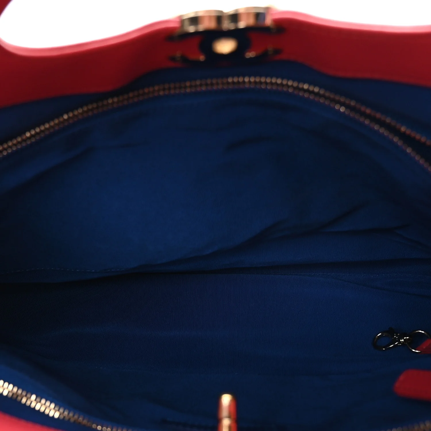 Aged Calfskin Quilted Large 31 Shopping Bag Red Blue - Image 5