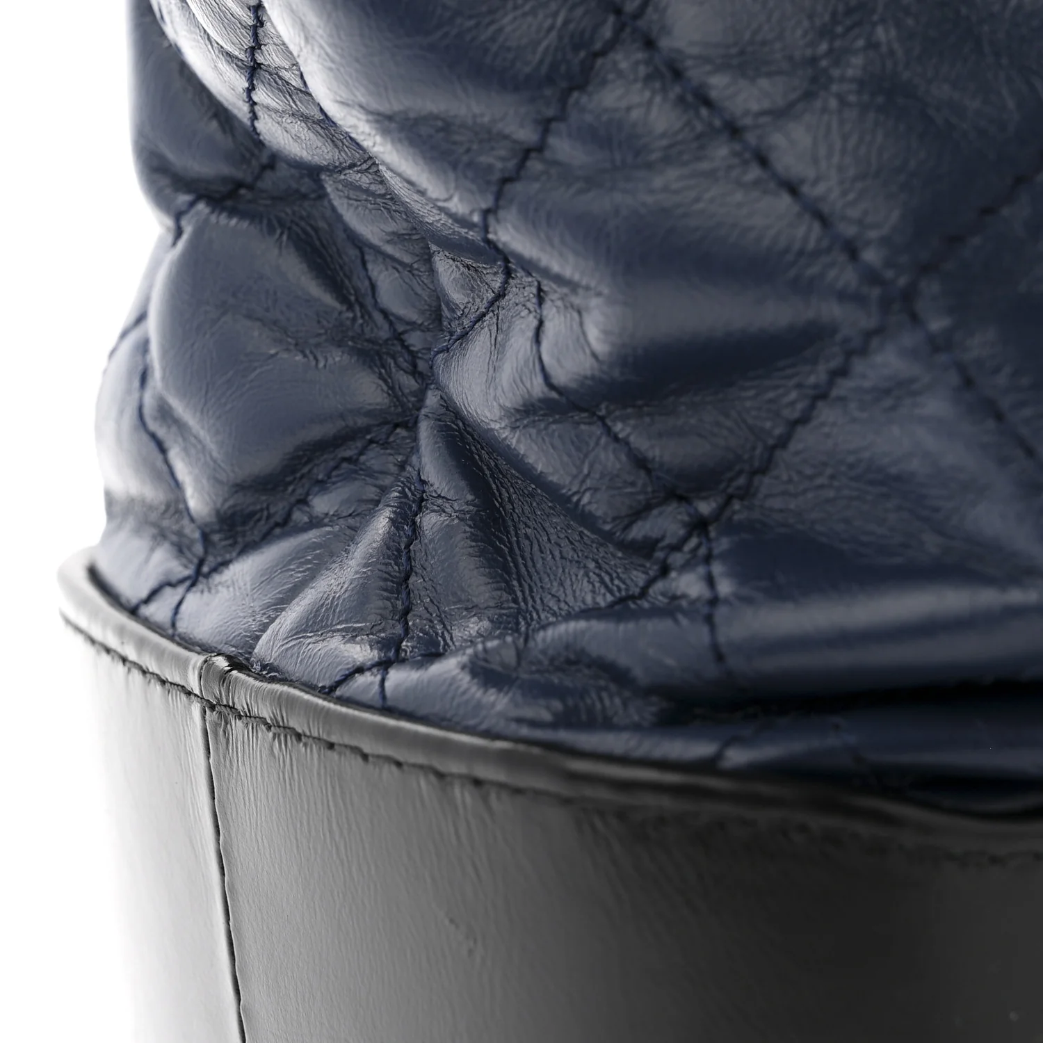 Aged Calfskin Quilted Large Gabrielle Shopping Tote Navy Black - Image 13