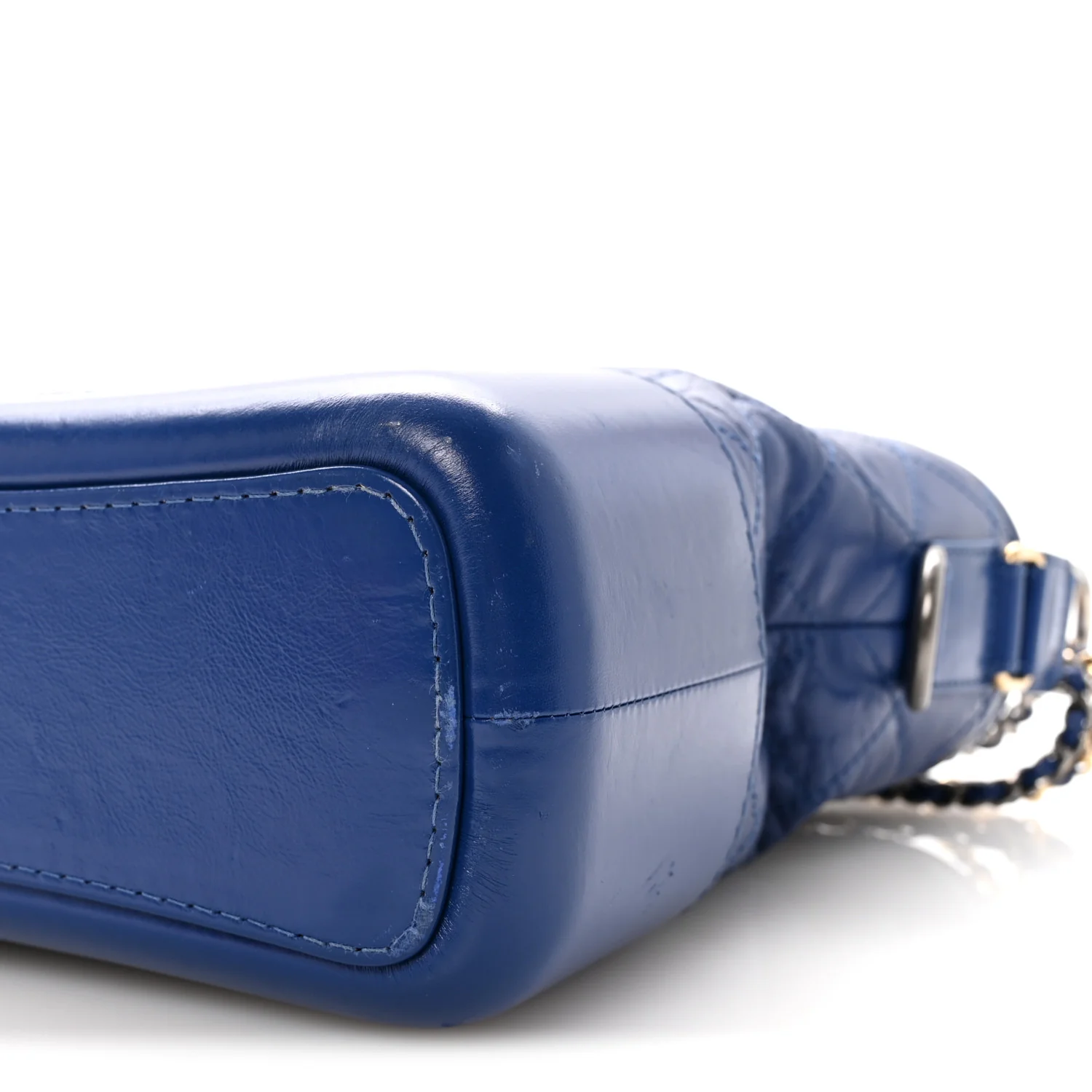 Aged Calfskin Quilted Medium Gabrielle Hobo Blue - Image 10