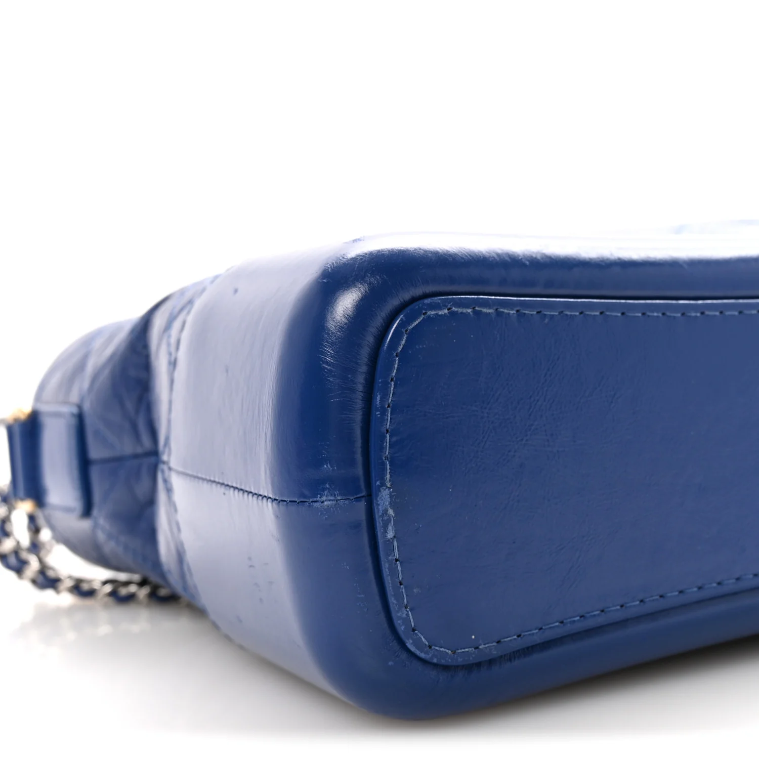 Aged Calfskin Quilted Medium Gabrielle Hobo Blue - Image 9