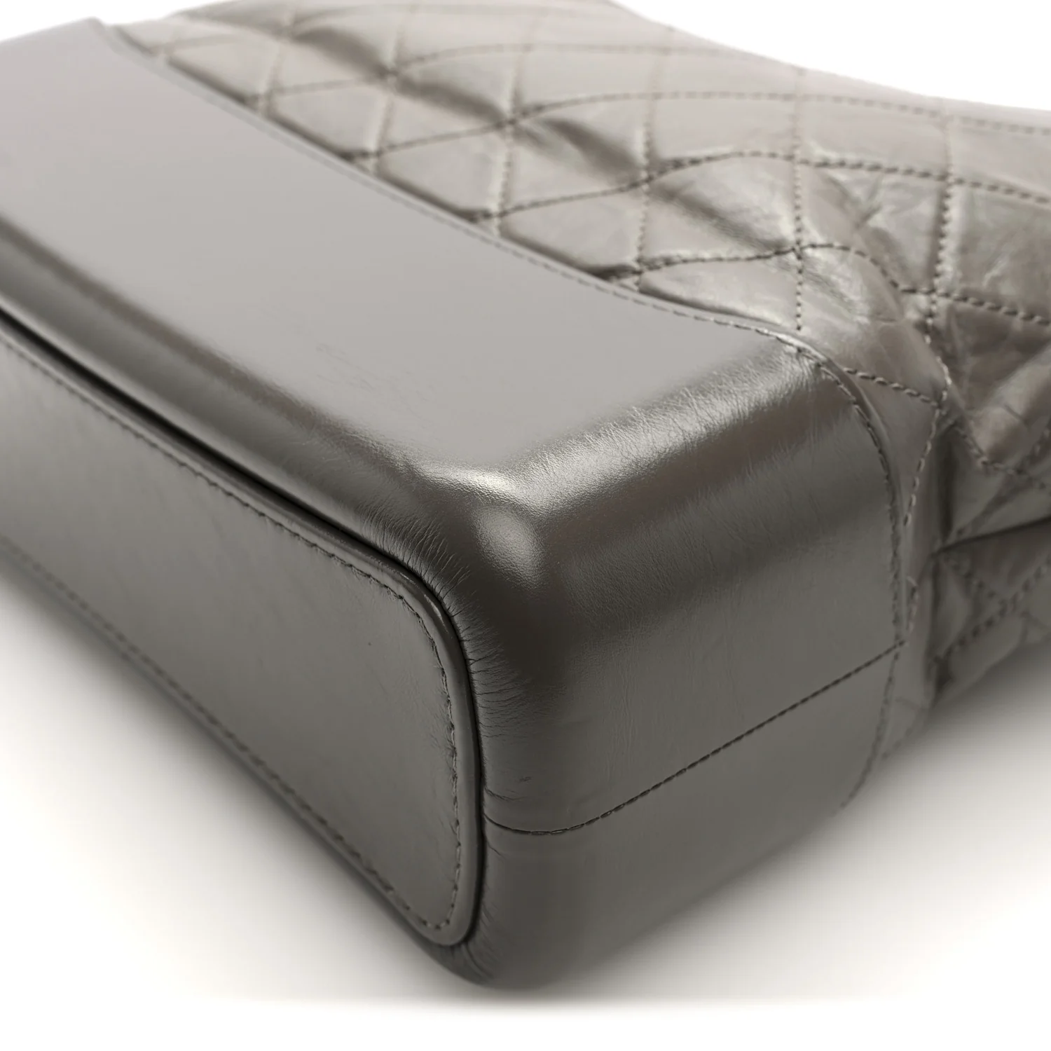 Aged Calfskin Quilted Medium Gabrielle Hobo Grey - Image 10