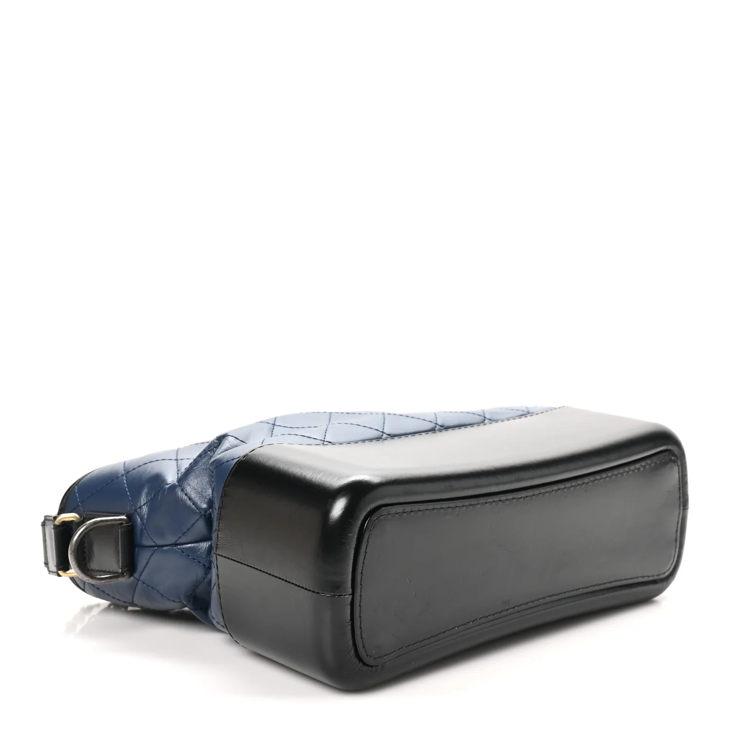 Aged Calfskin Quilted Medium Gabrielle Hobo Navy Black - Image 4