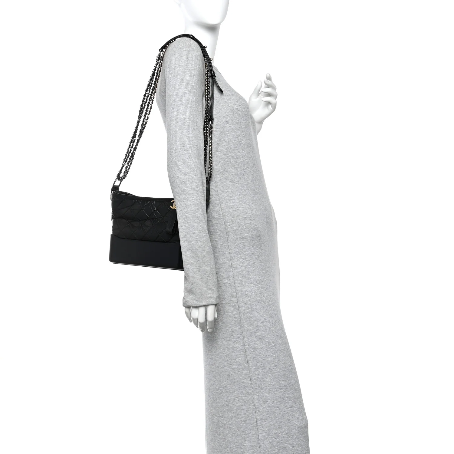 Aged Calfskin Quilted New Medium Gabrielle Hobo Black - Image 2