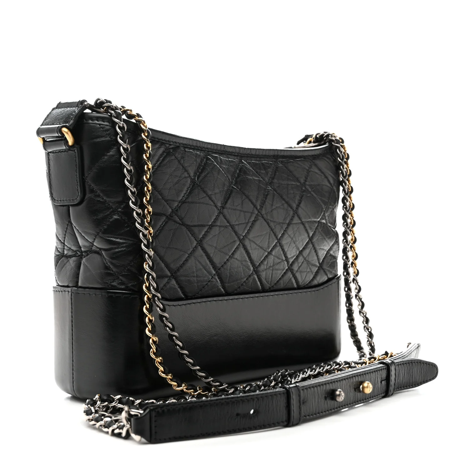 Aged Calfskin Quilted New Medium Gabrielle Hobo Black - Image 3