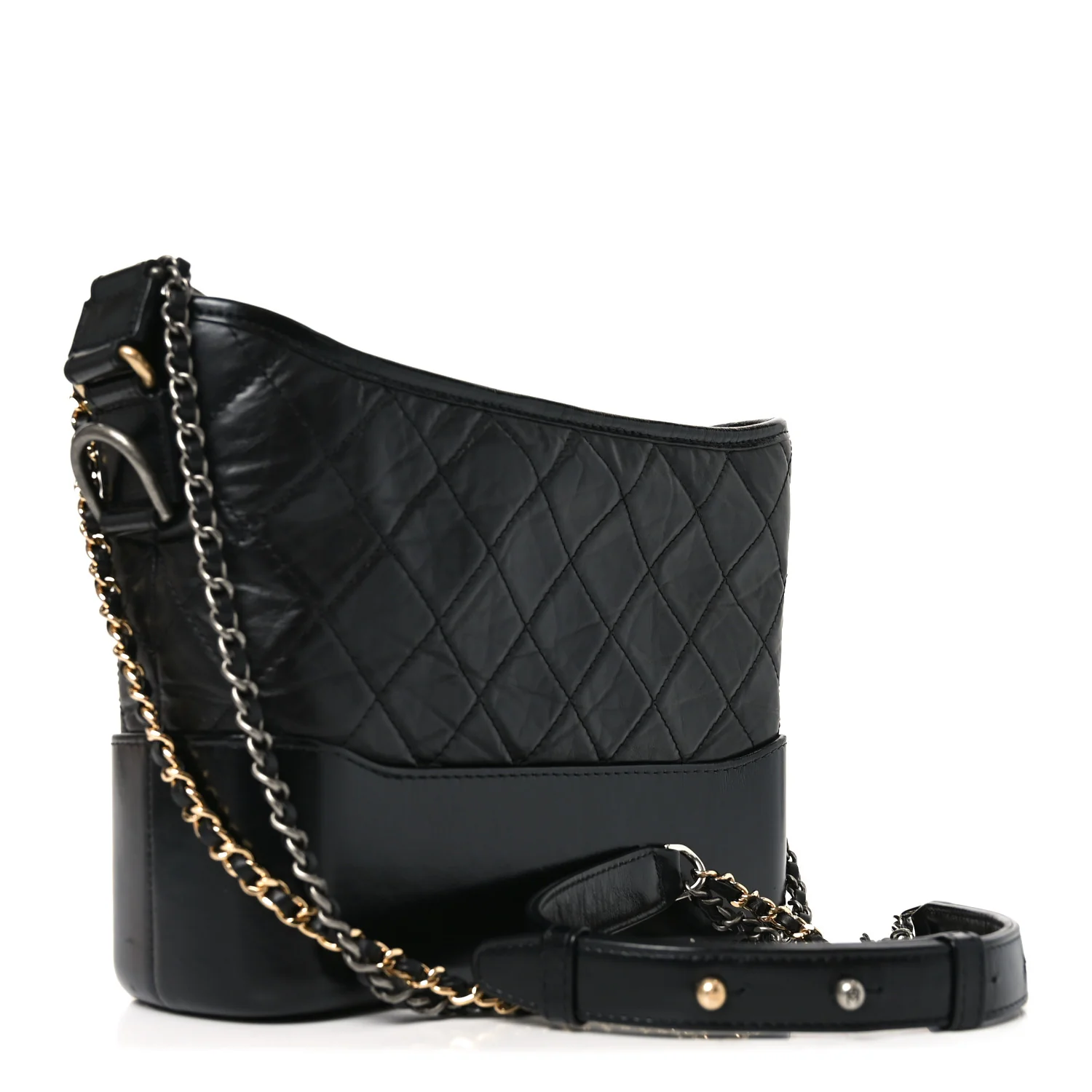 Aged Calfskin Quilted New Medium Gabrielle Hobo Black - Image 3