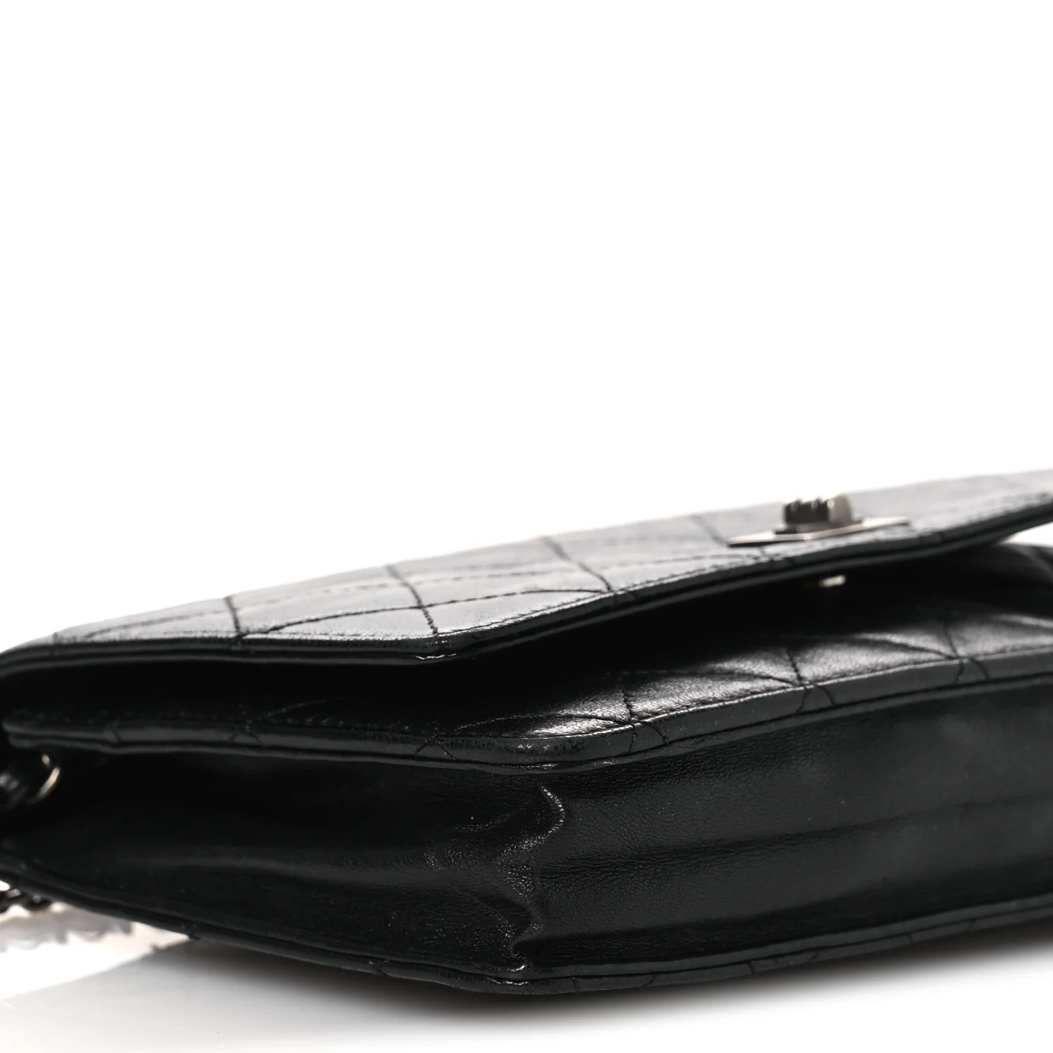 Aged Calfskin Quilted Reissue Wallet On Chain WOC Black - Image 9