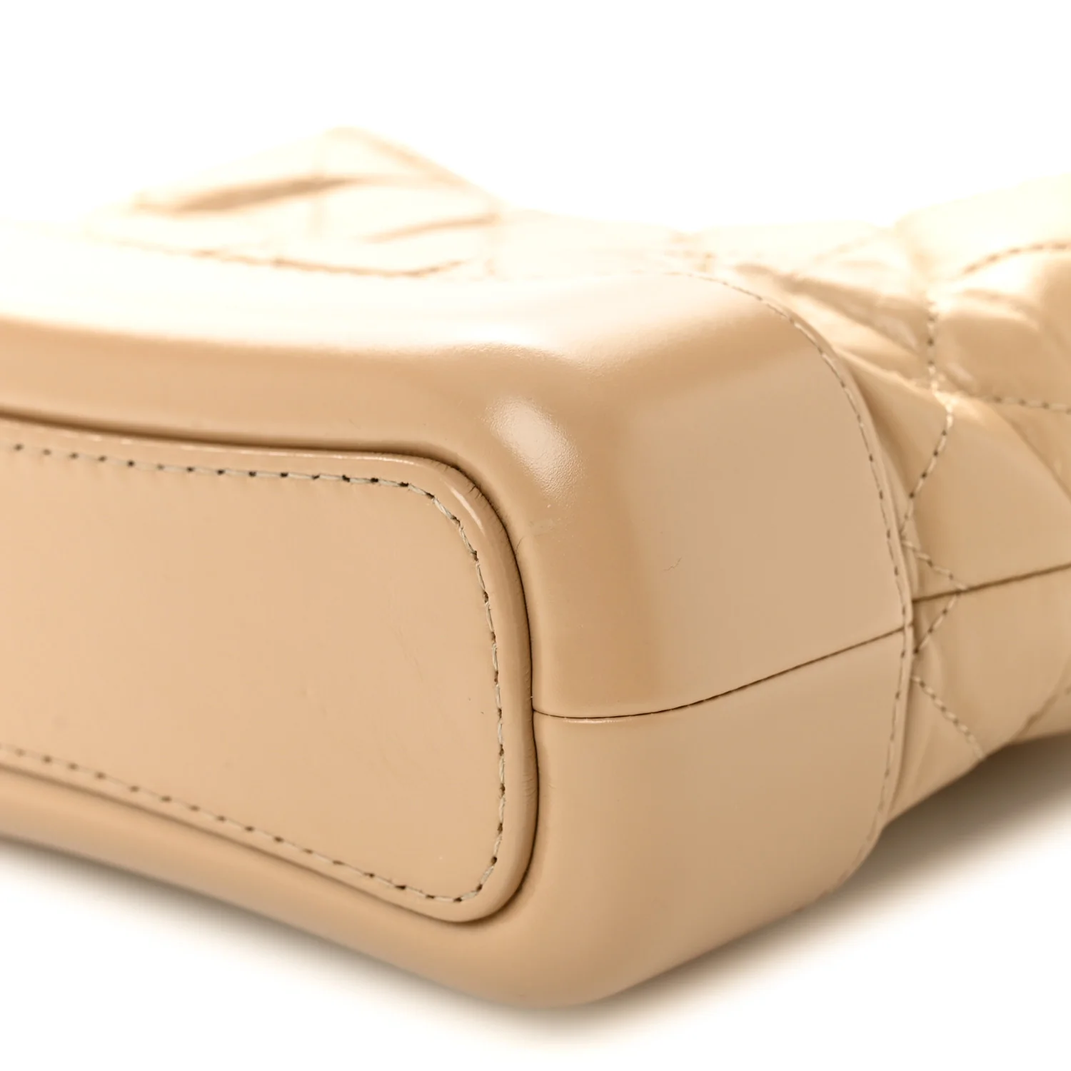 Aged Calfskin Quilted Small Gabrielle Hobo Beige - Image 10