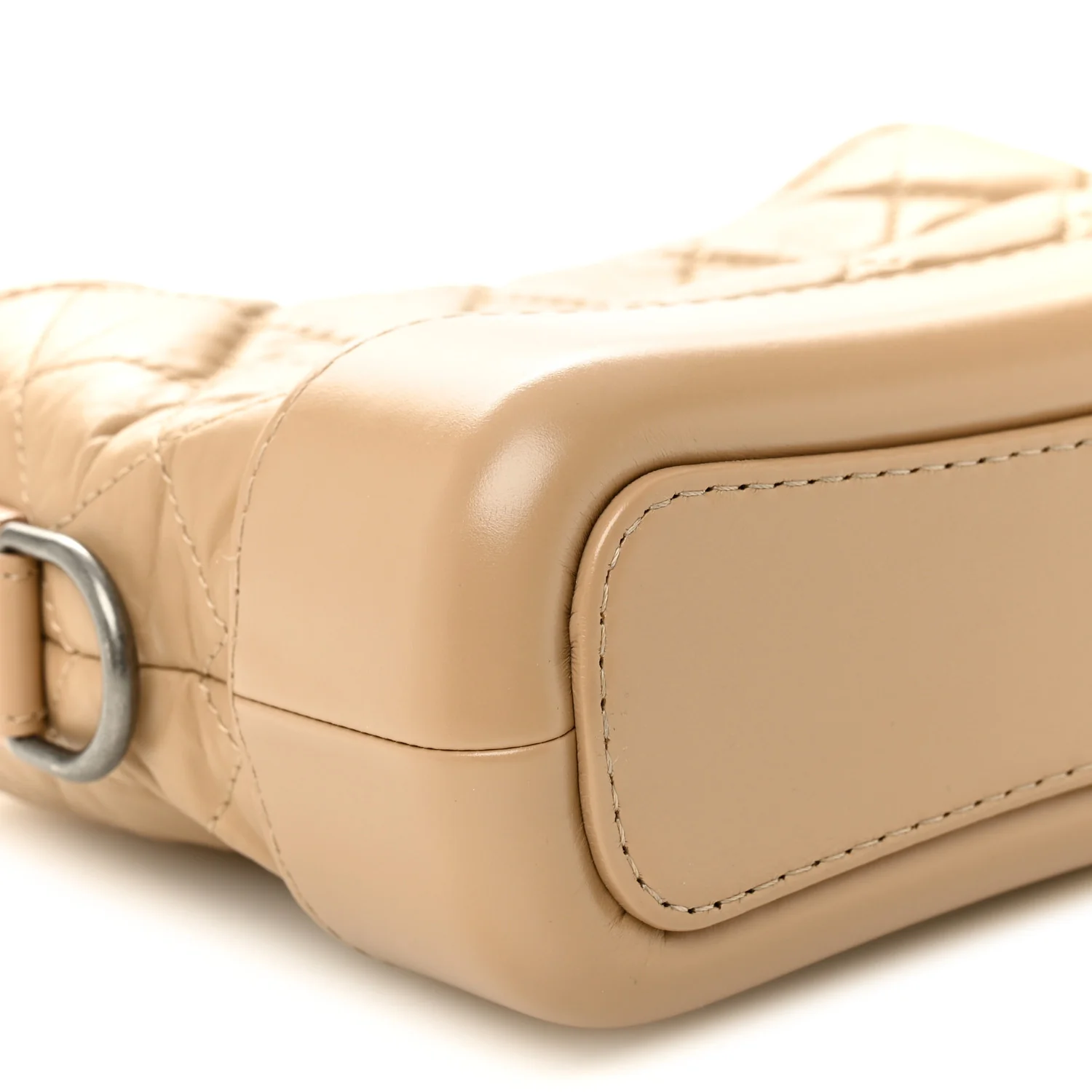 Aged Calfskin Quilted Small Gabrielle Hobo Beige - Image 9