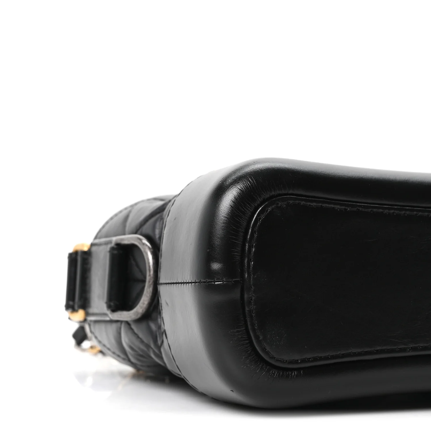 Aged Calfskin Quilted Small Gabrielle Hobo Black - Image 9