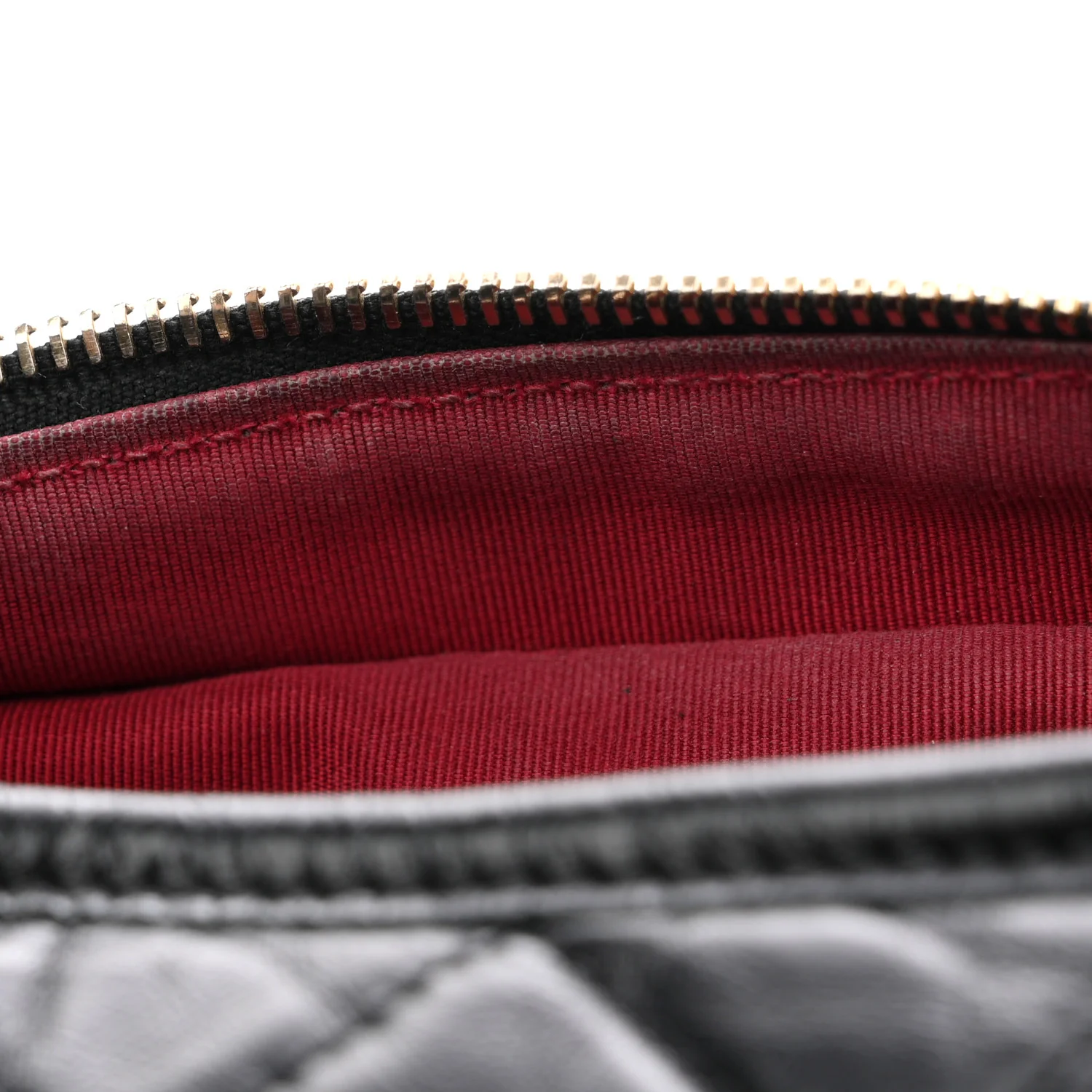 Aged Calfskin Quilted Small Gabrielle Hobo Black - Image 12