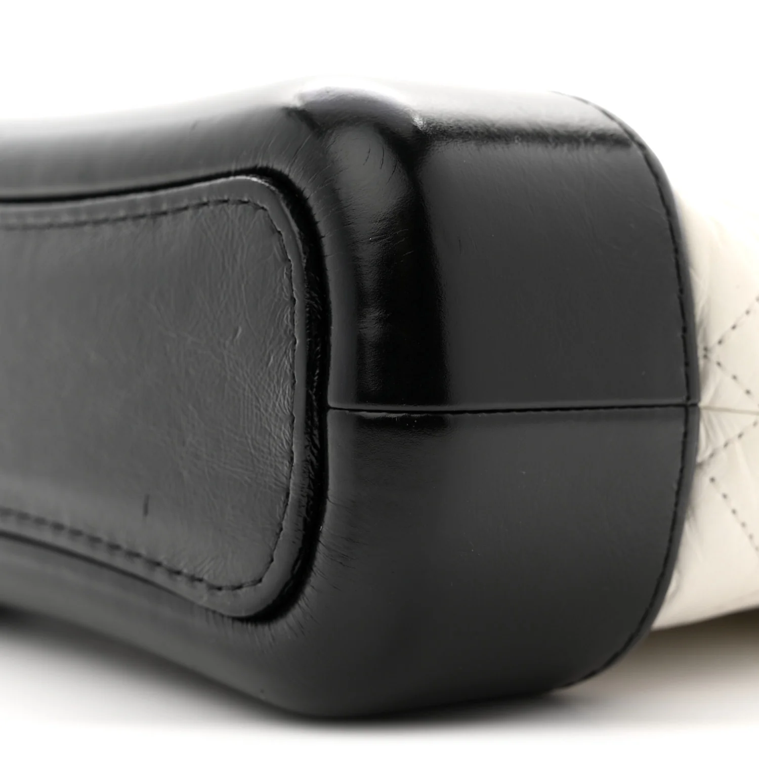 Aged Calfskin Quilted Small Gabrielle Hobo Black White - Image 10