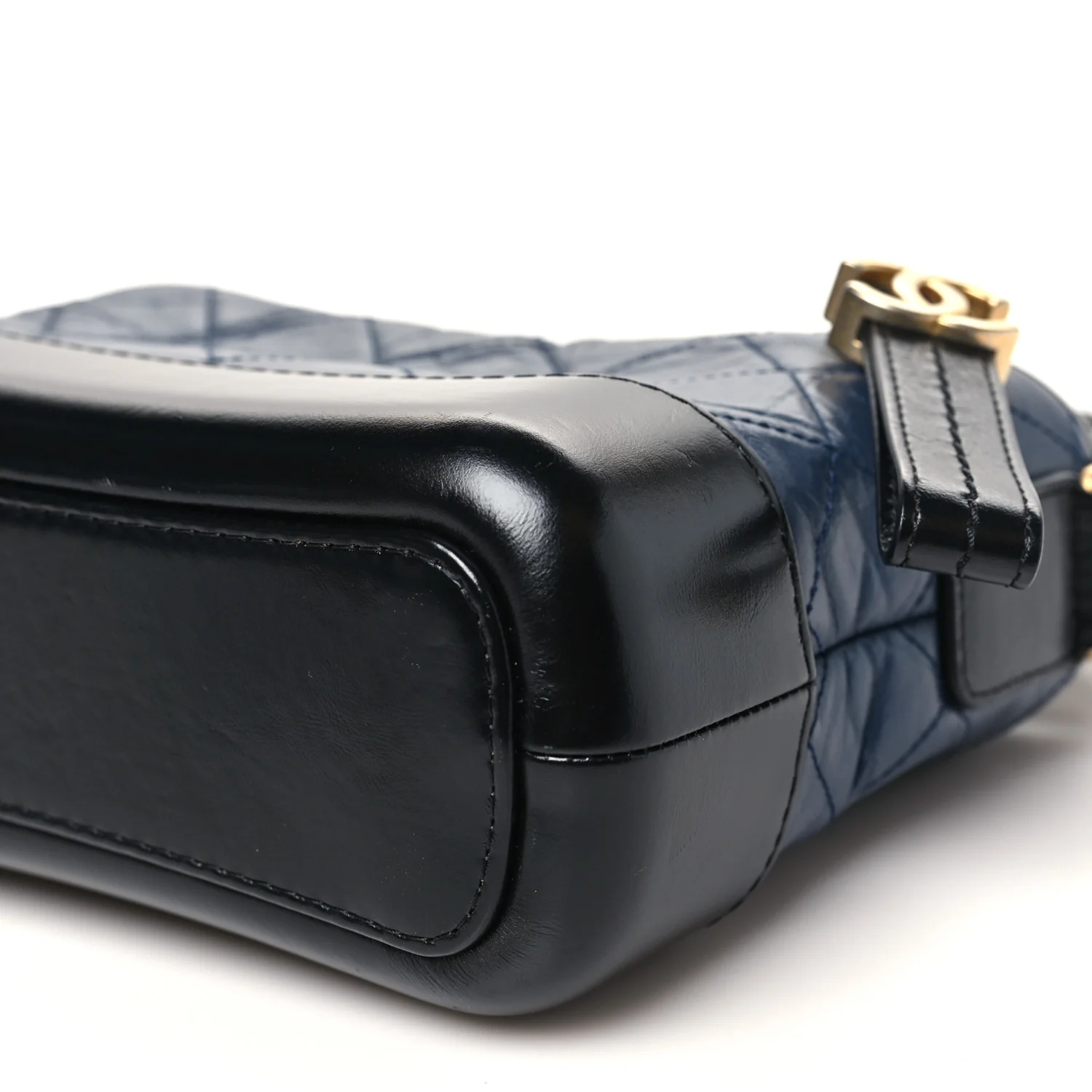 Aged Calfskin Quilted Small Gabrielle Hobo Dark Grey - Image 10