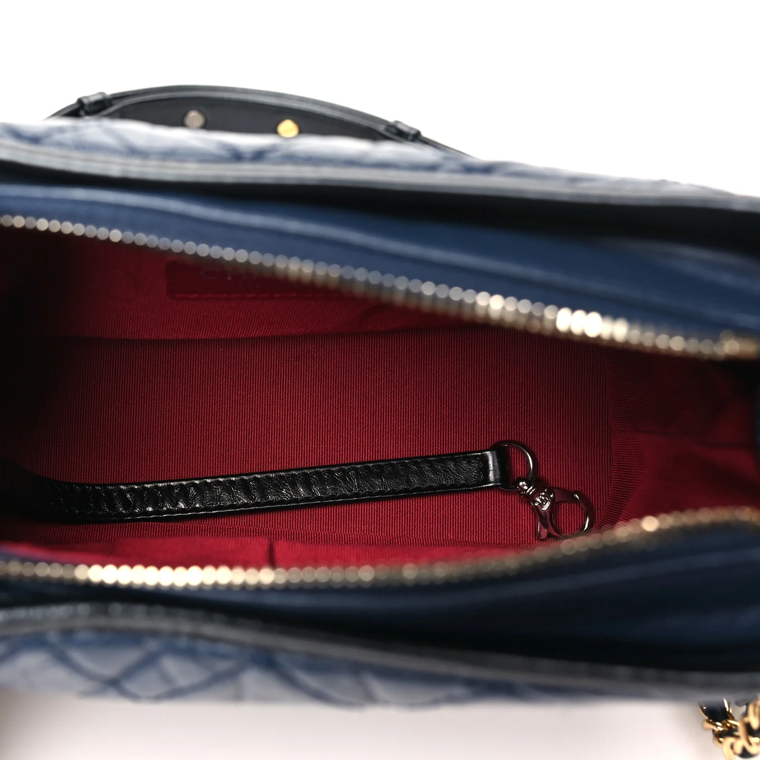 Aged Calfskin Quilted Small Gabrielle Hobo Dark Grey - Image 5