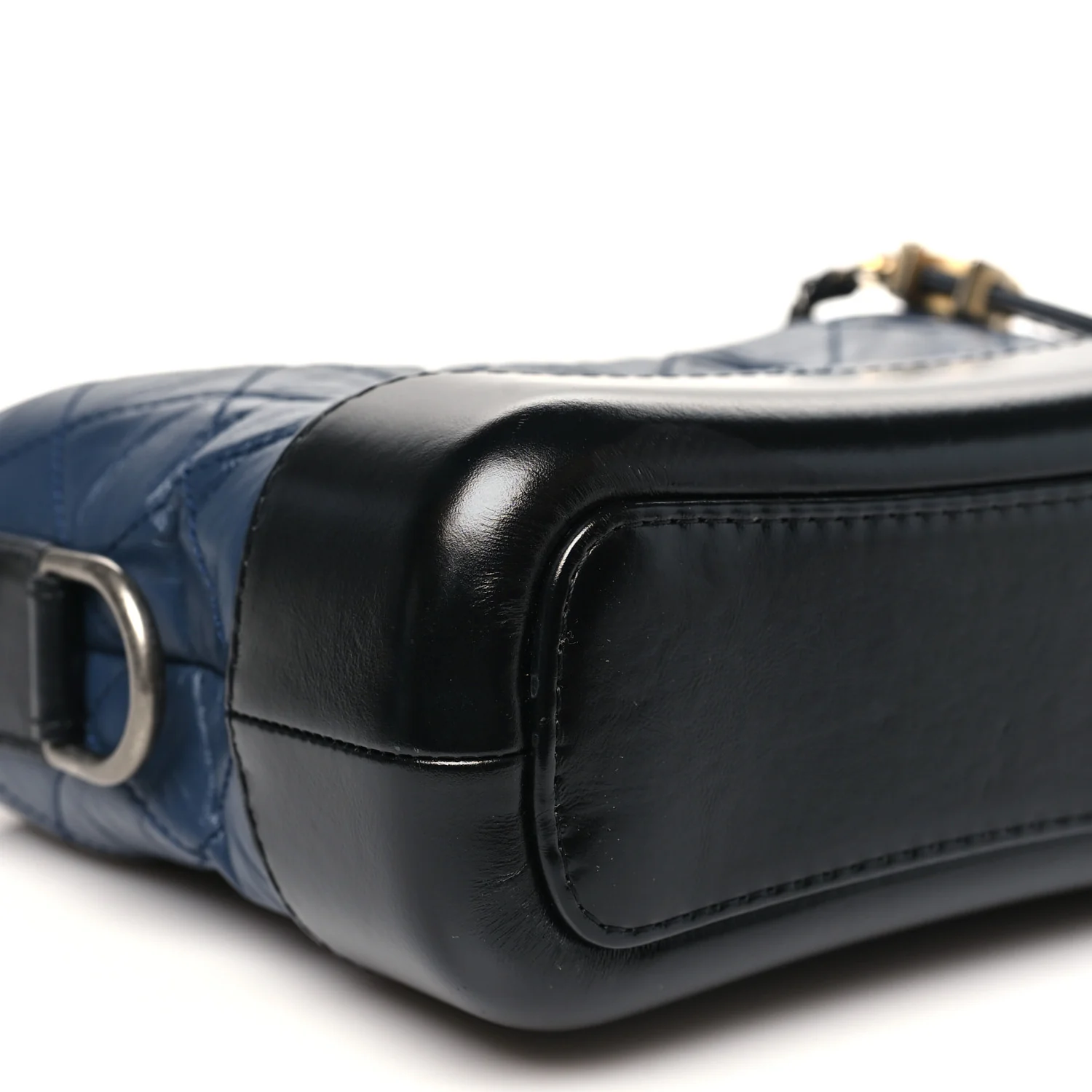 Aged Calfskin Quilted Small Gabrielle Hobo Dark Grey - Image 9